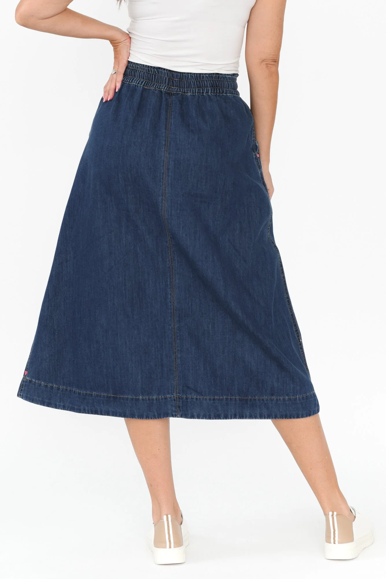 Greta Dark Denim Skirt - Image 4