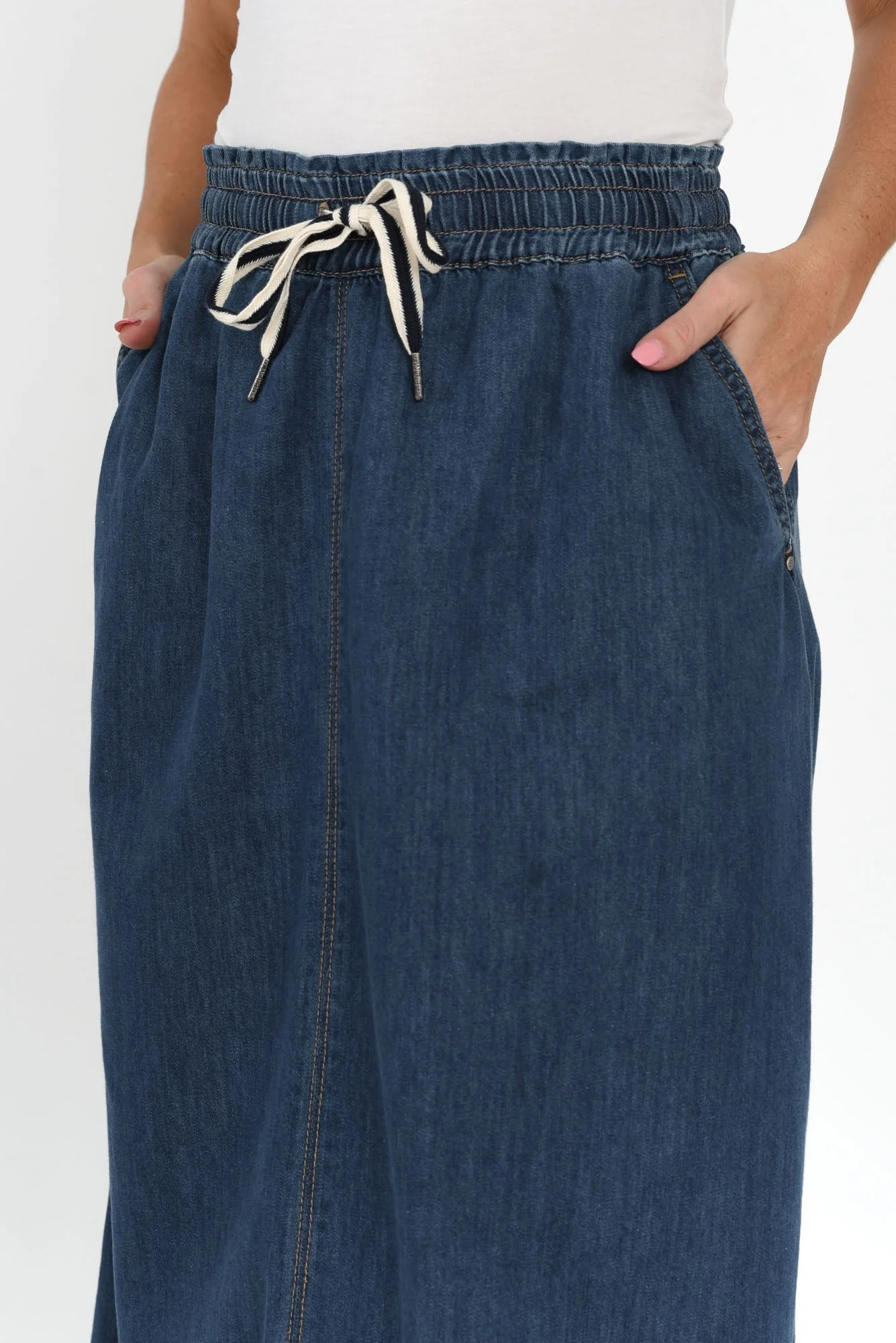 Greta Dark Denim Skirt - Image 5
