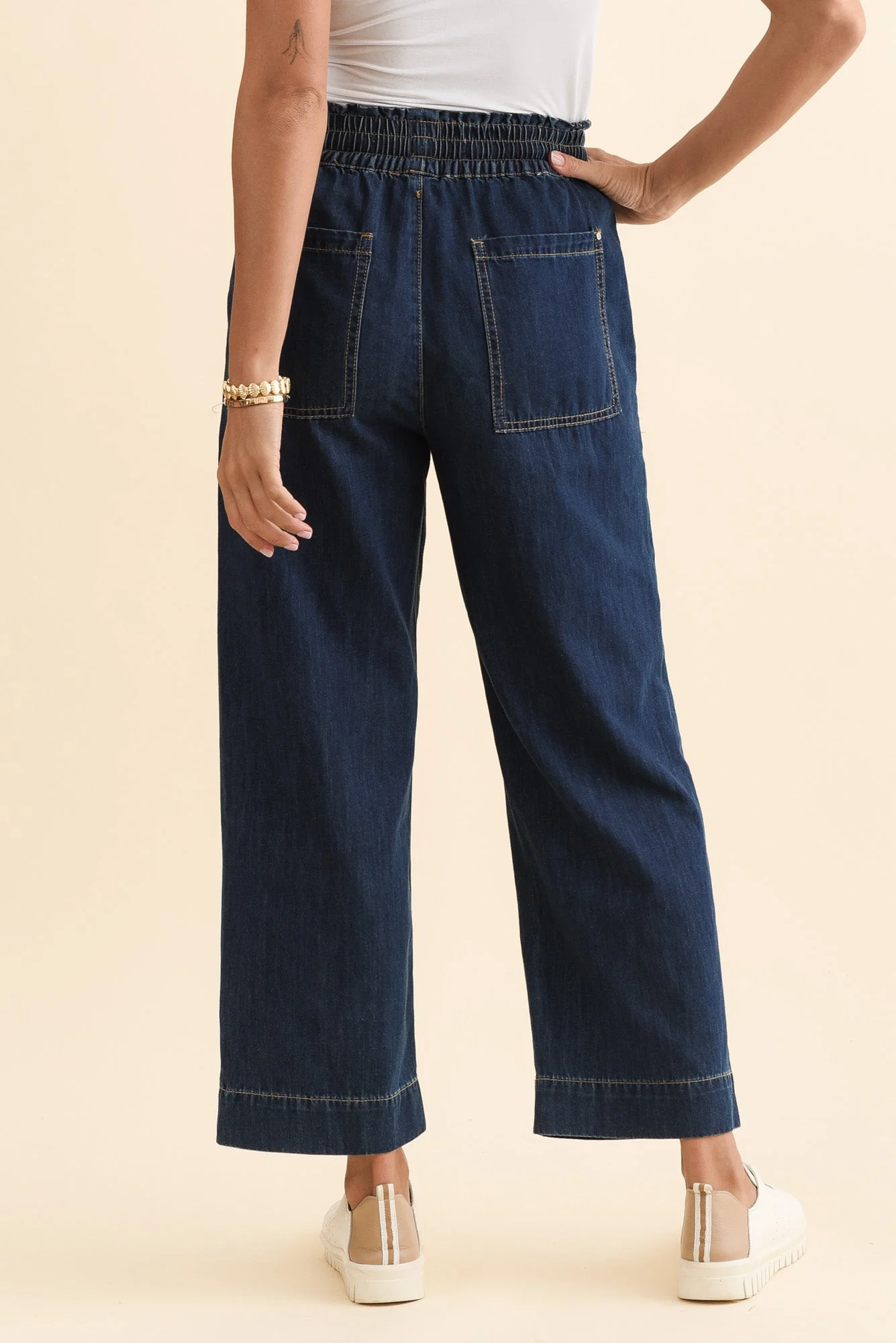Gretal Dark Denim Cropped Pants - Image 4