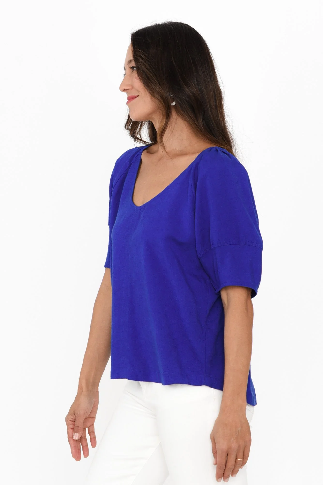 Grove Cobalt Linen Blend Top - Image 3