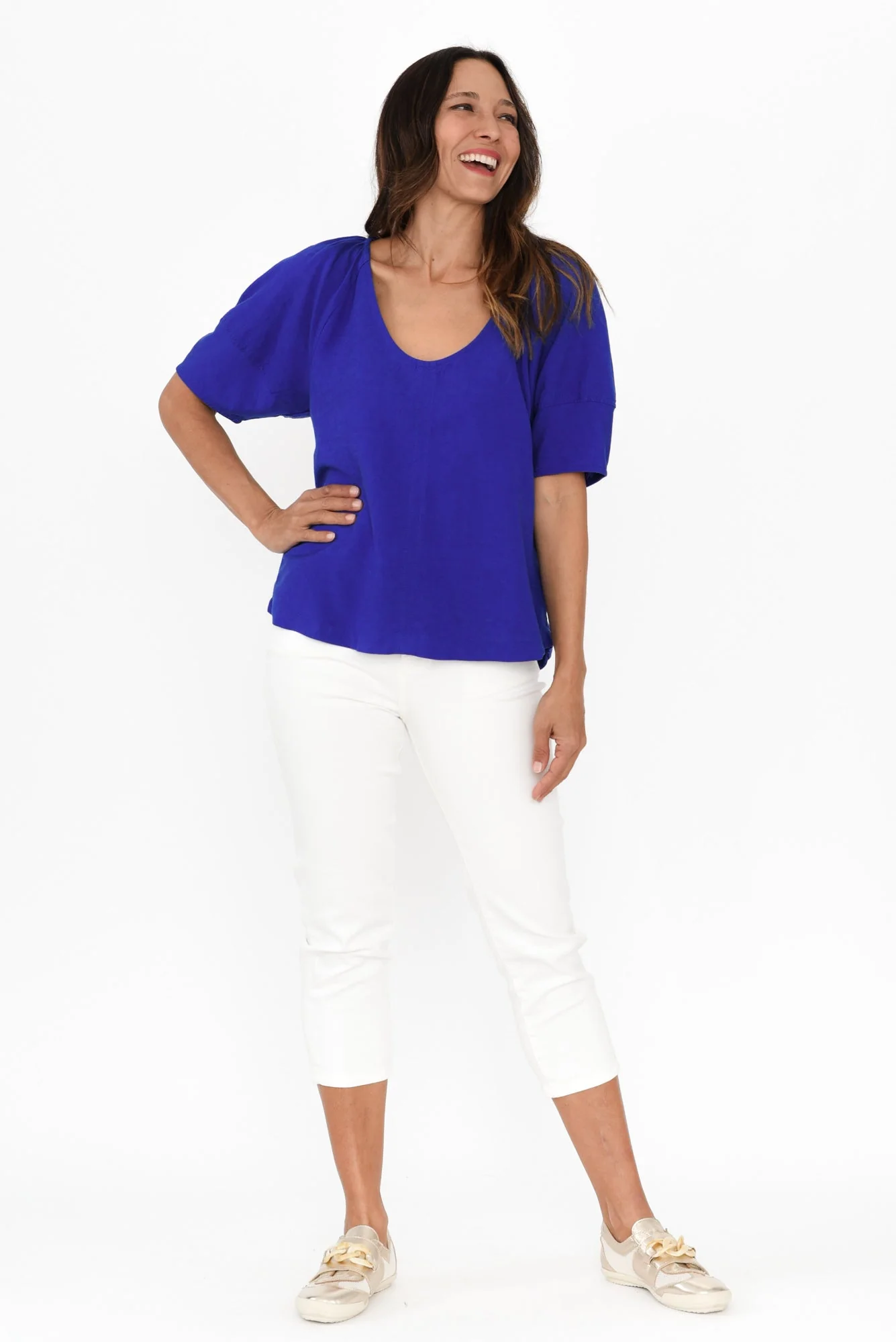 Grove Cobalt Linen Blend Top - Image 6