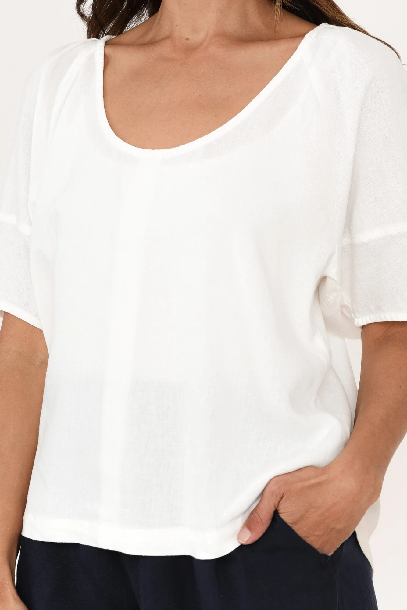 Grove White Linen Blend Top - Image 5