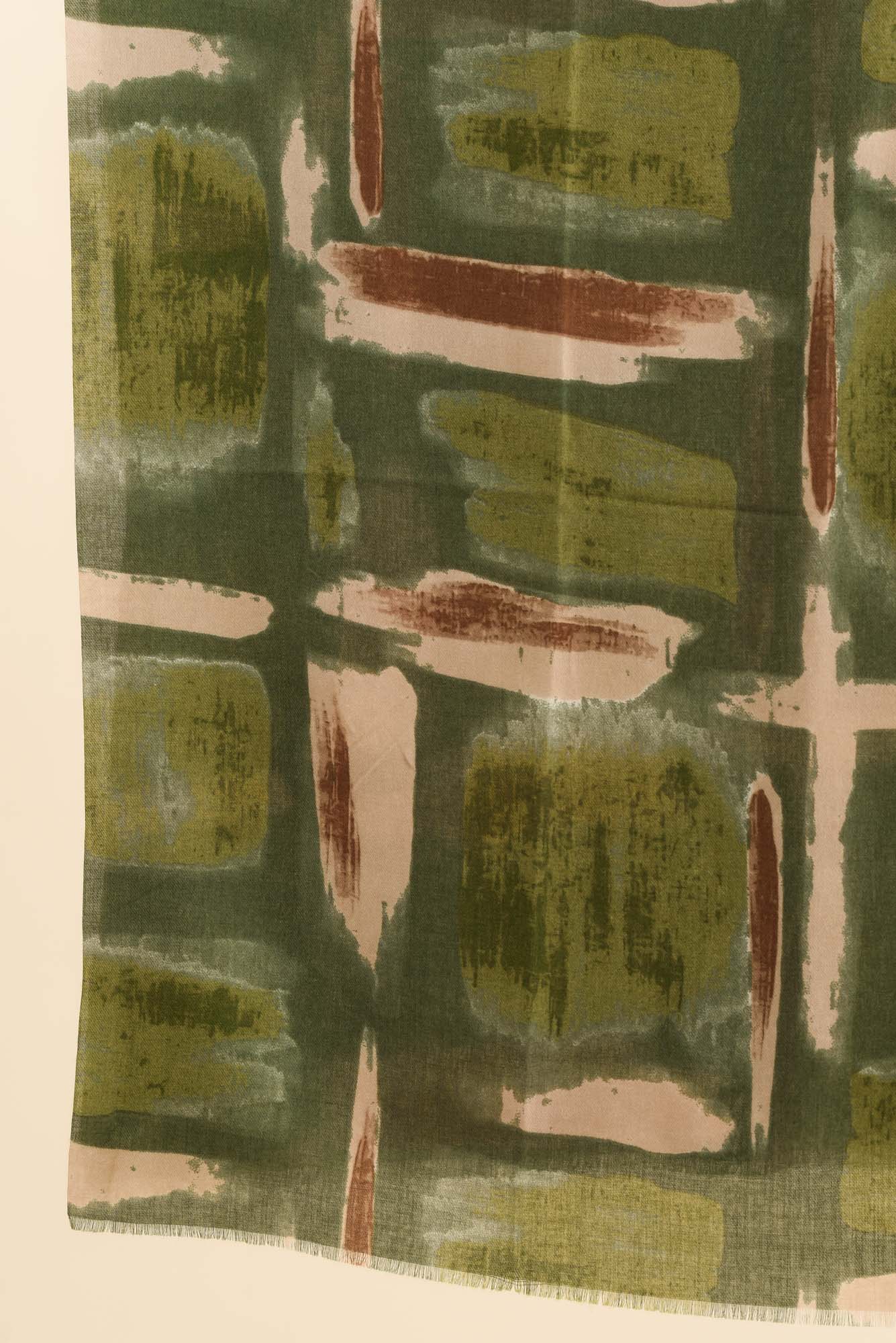 Gutha Green Abstract Scarf - Image 3