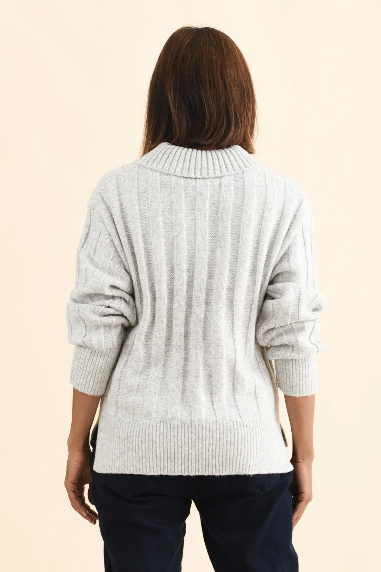 Guy Grey Collared Knit Sweater - Image 4