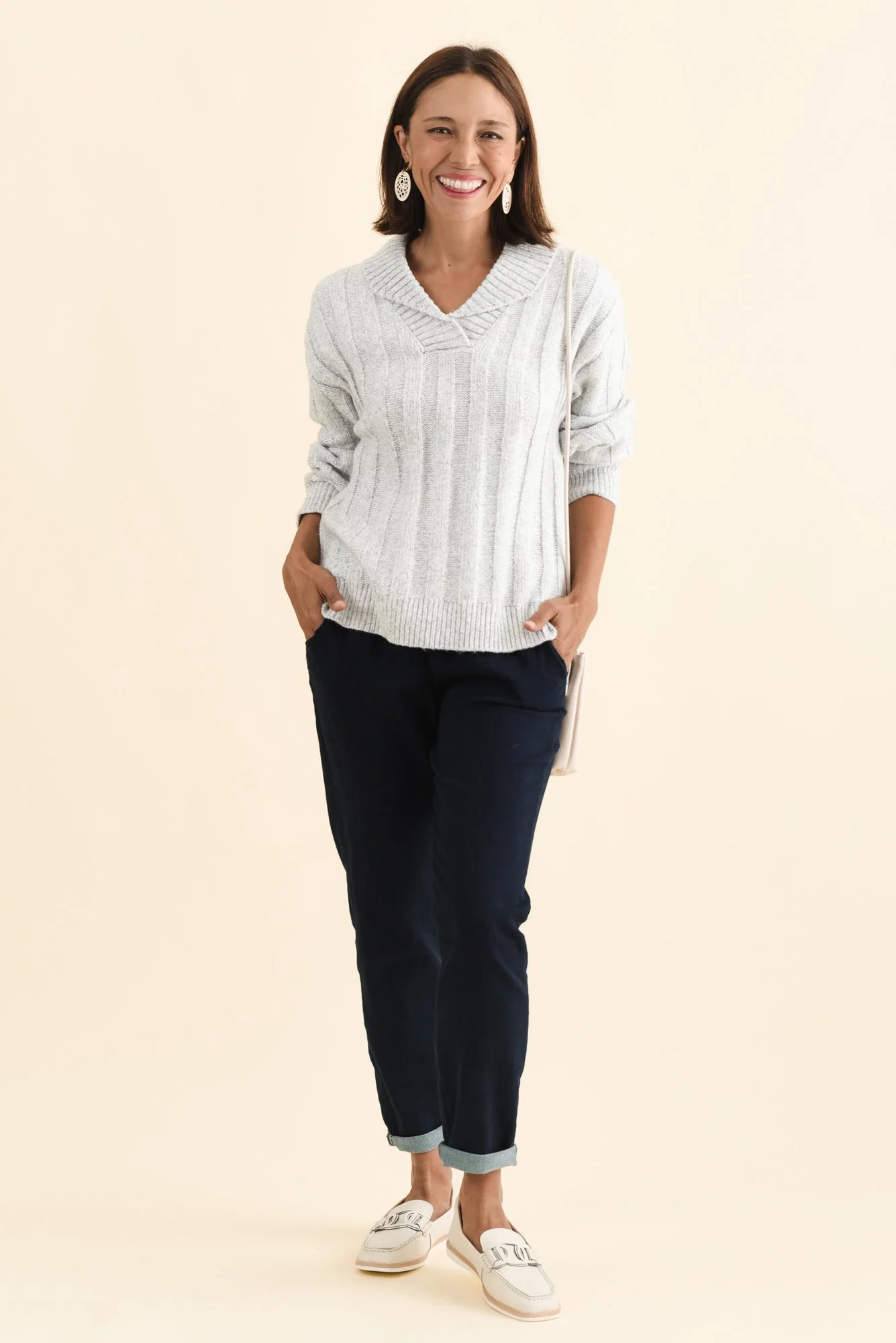Guy Grey Collared Knit Sweater - Image 6