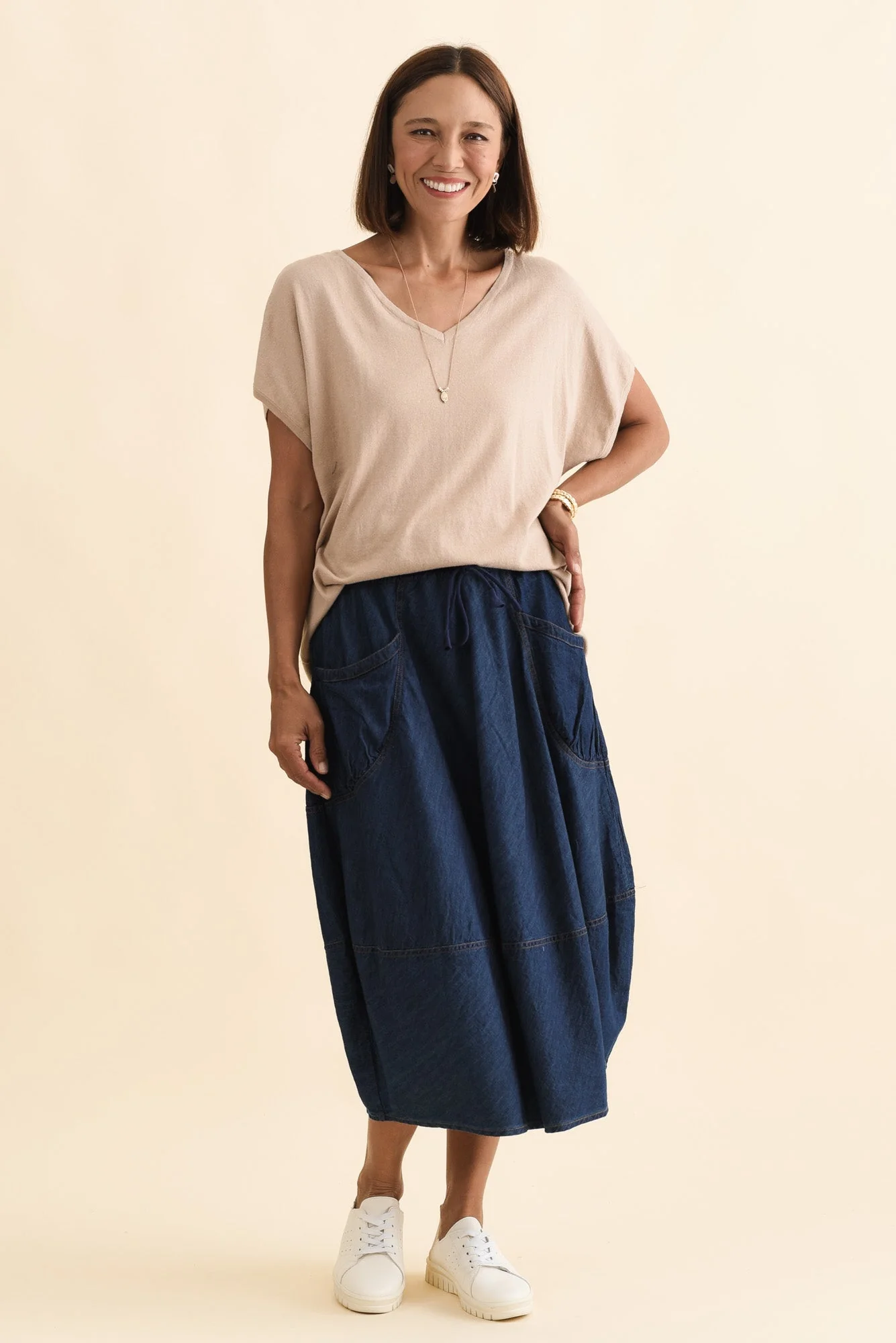 Gwen Blue Denim Pocket Skirt - Image 2