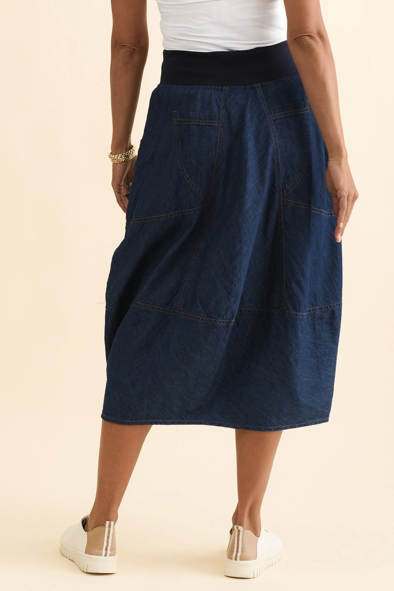 Gwen Blue Denim Pocket Skirt - Image 4