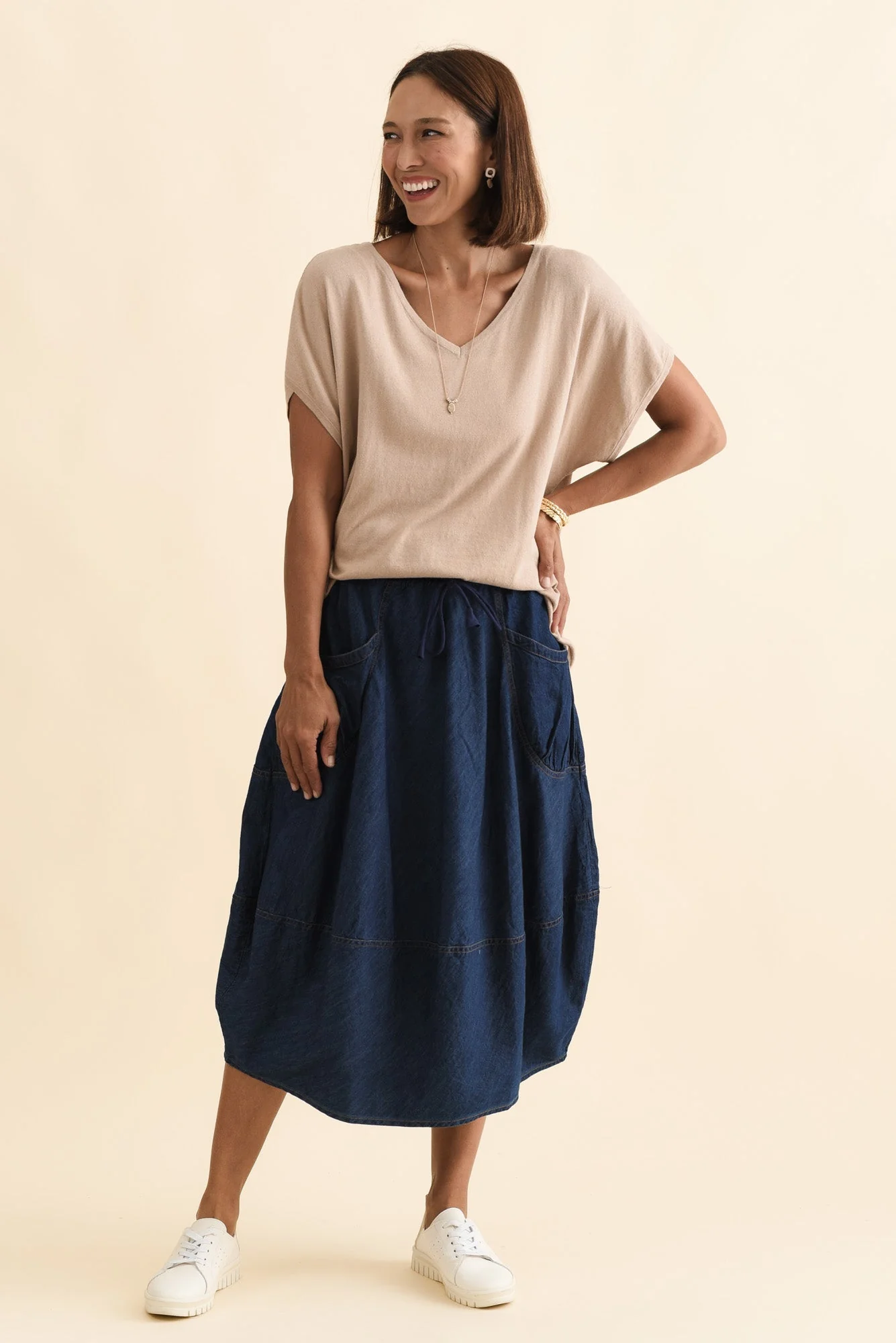 Gwen Blue Denim Pocket Skirt - Image 6