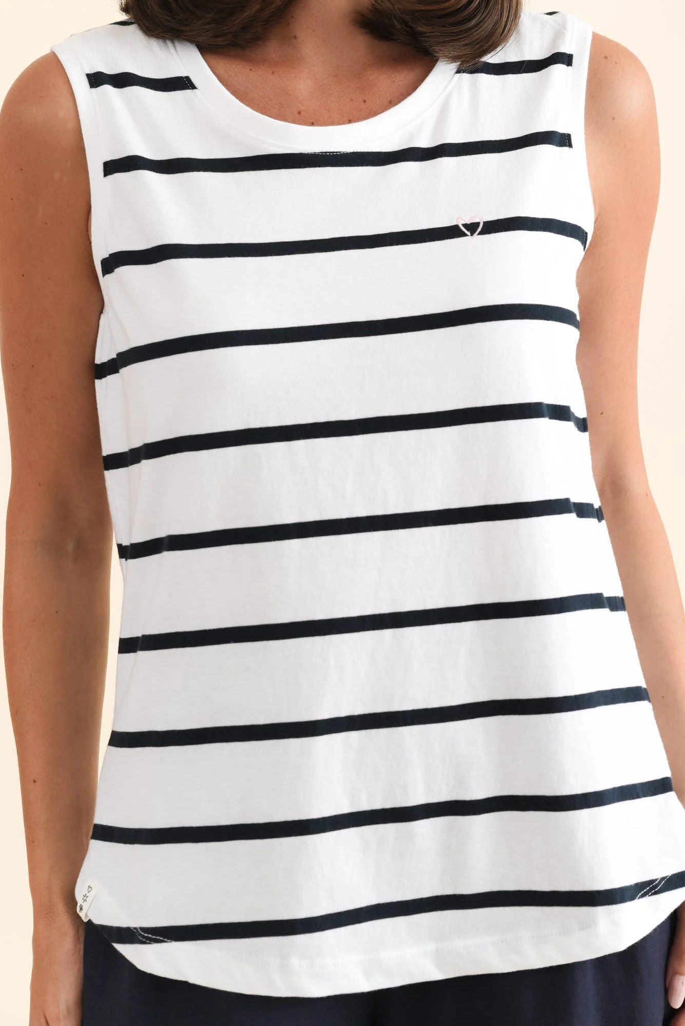 Halli Navy Stripe Cotton Tank - Image 5