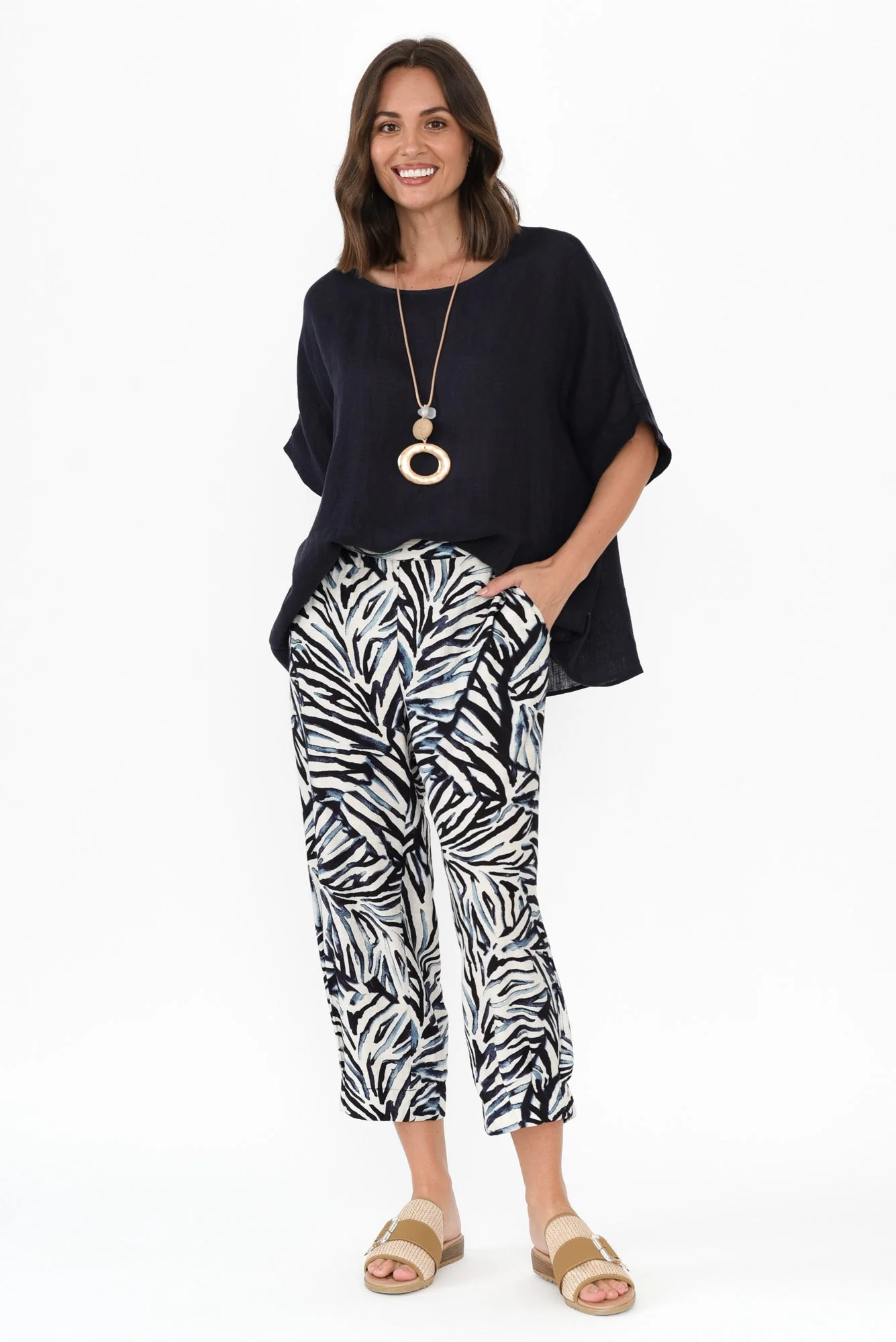 Hallie Blue Palm Pocket Pants - Image 6