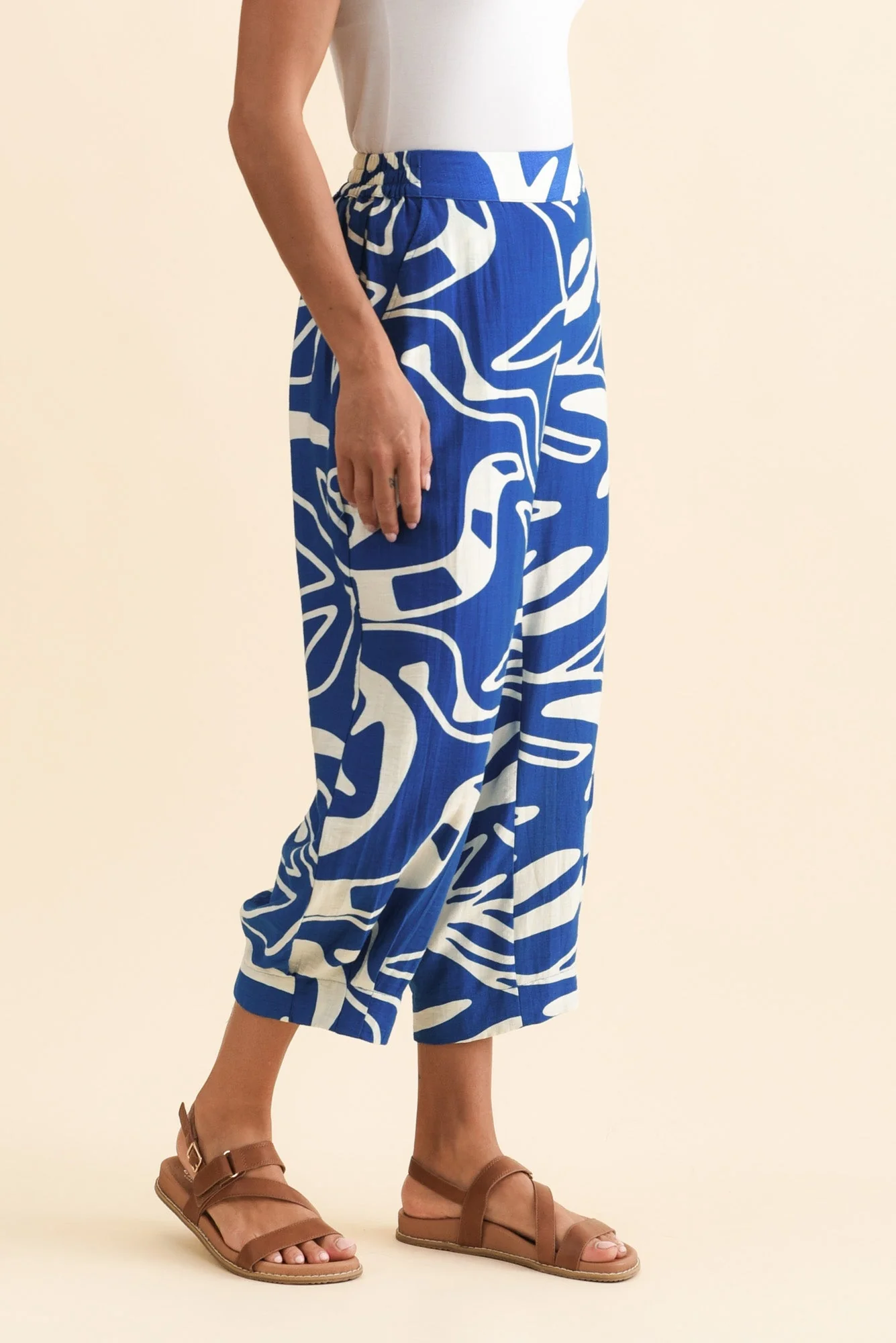 Hallie Cobalt Palm Pocket Pants - Image 3