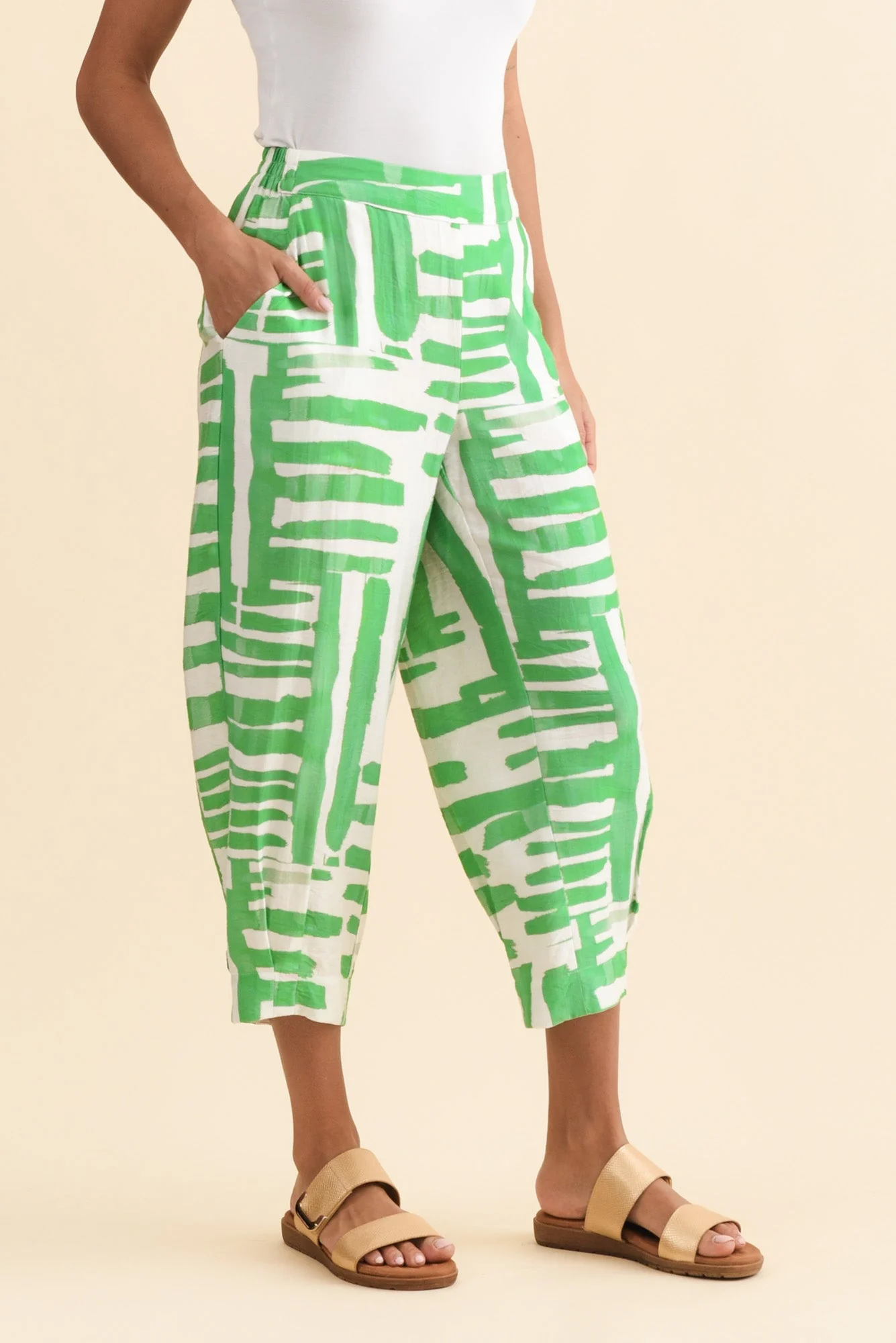 Hallie Green Geo Pocket Pants - Image 4
