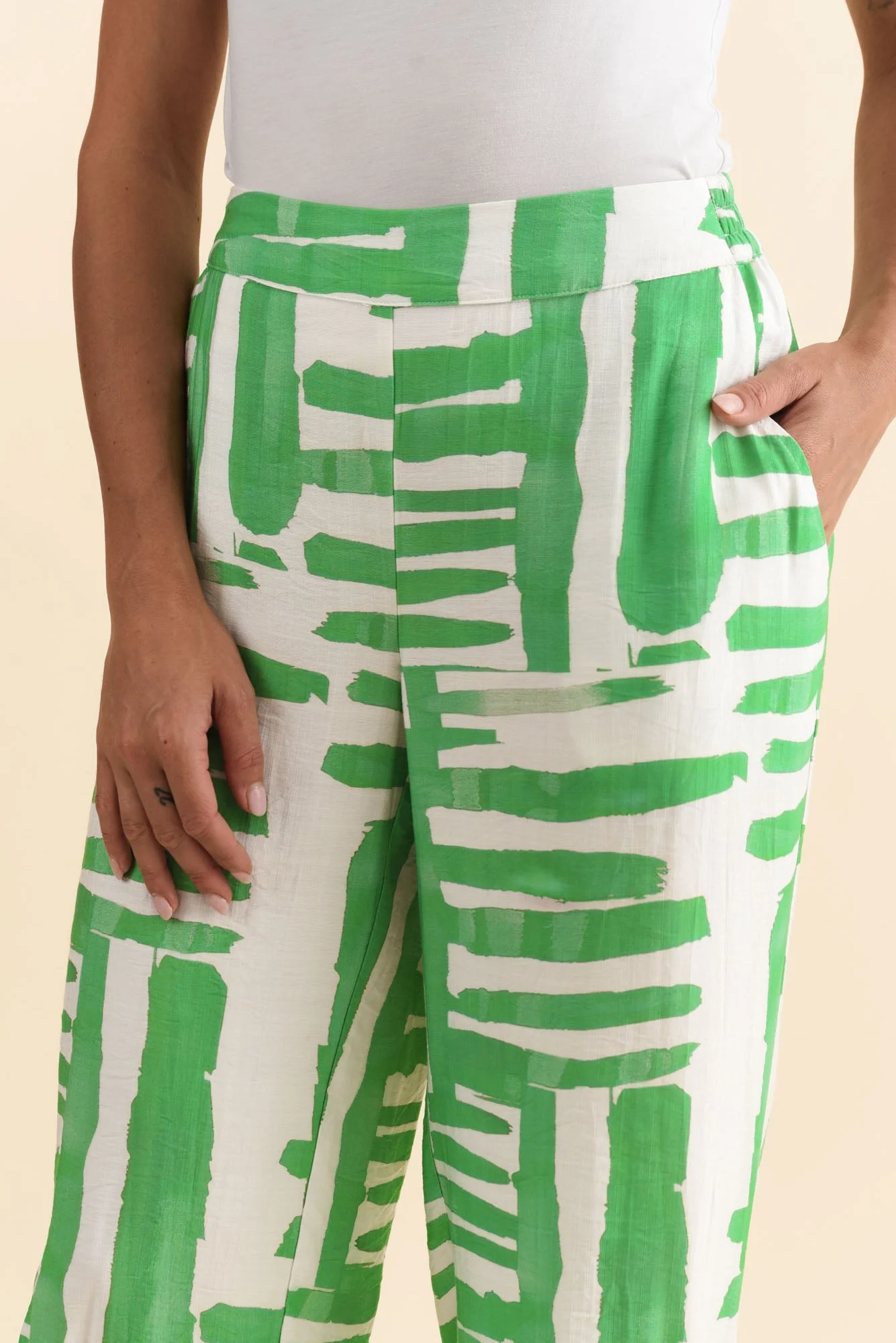 Hallie Green Geo Pocket Pants - Image 6