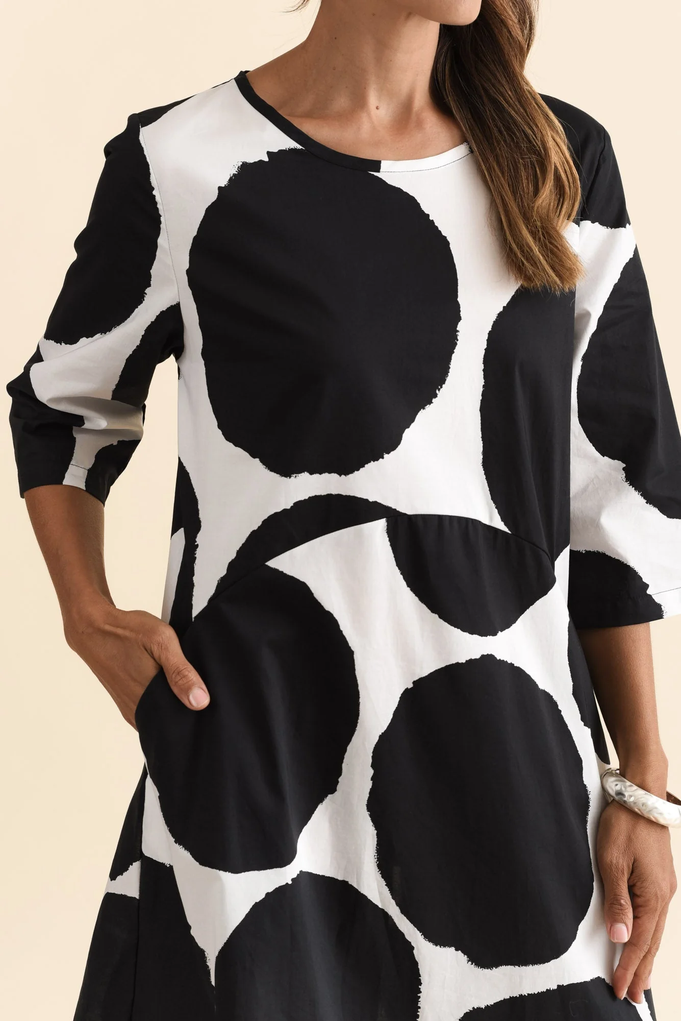 Hannah Black Spot Cotton Dress - Image 5