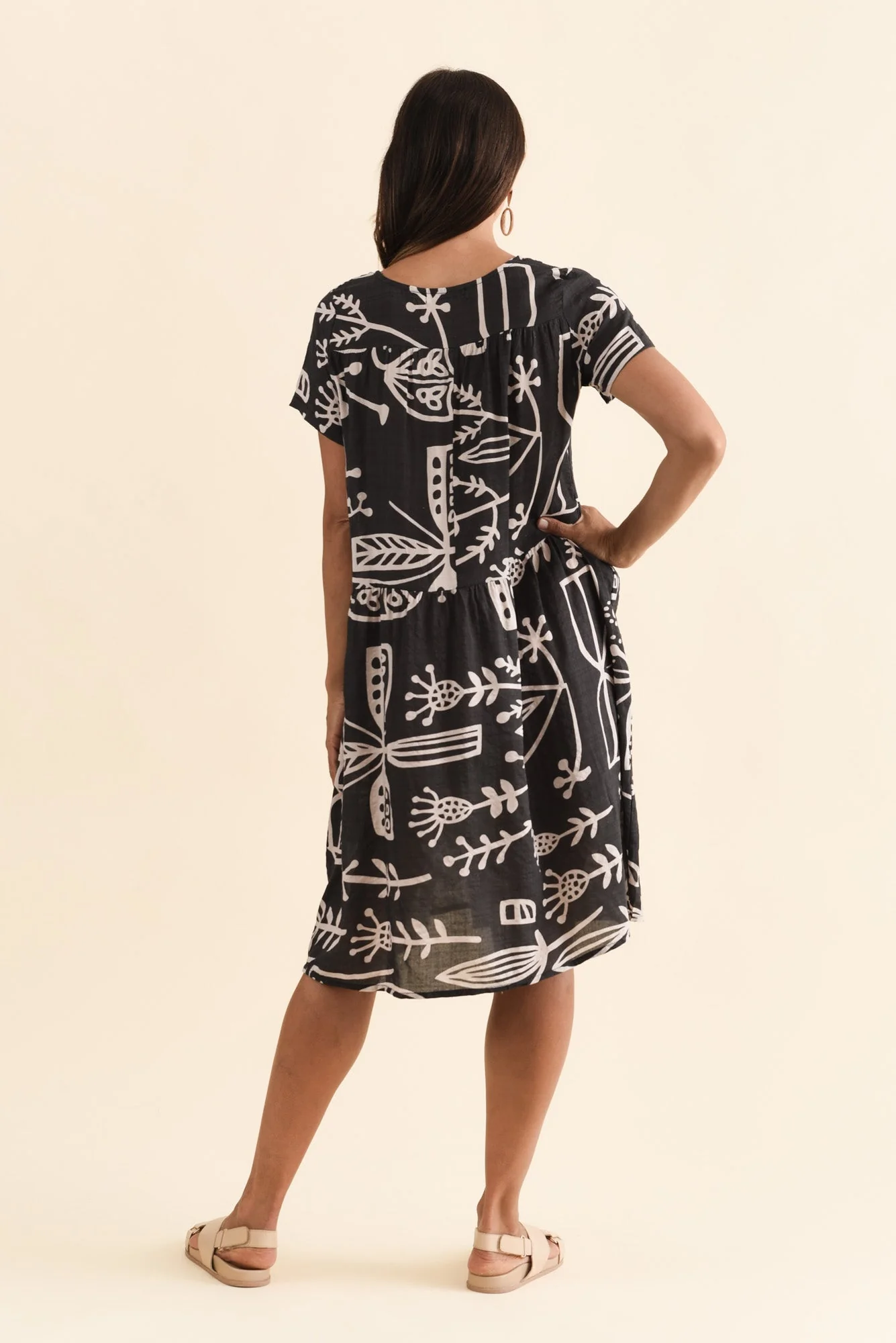 Hanoi Black Garden Cotton Blend Dress - Image 4