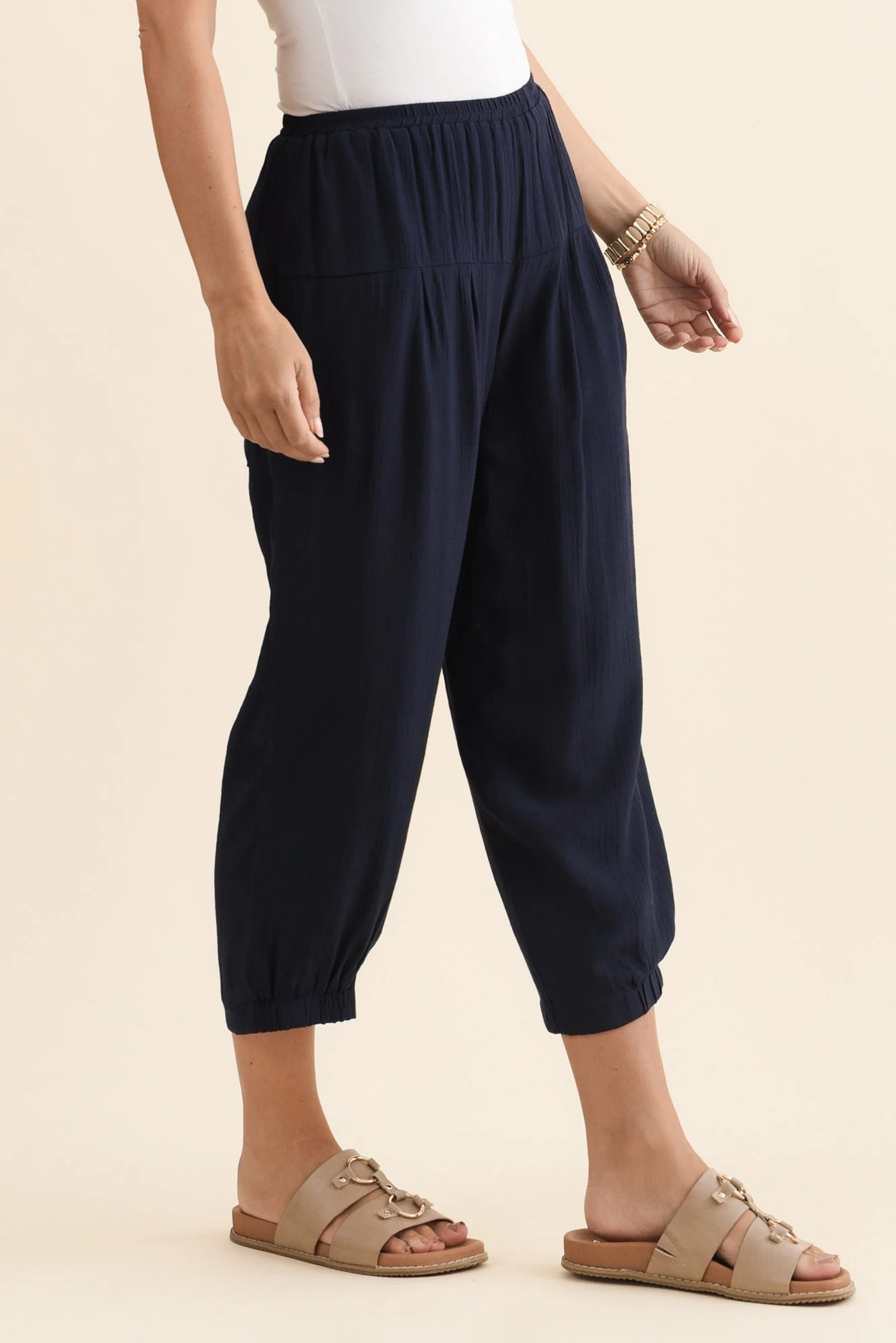 Harden Navy Cotton Blend Pants - Image 3