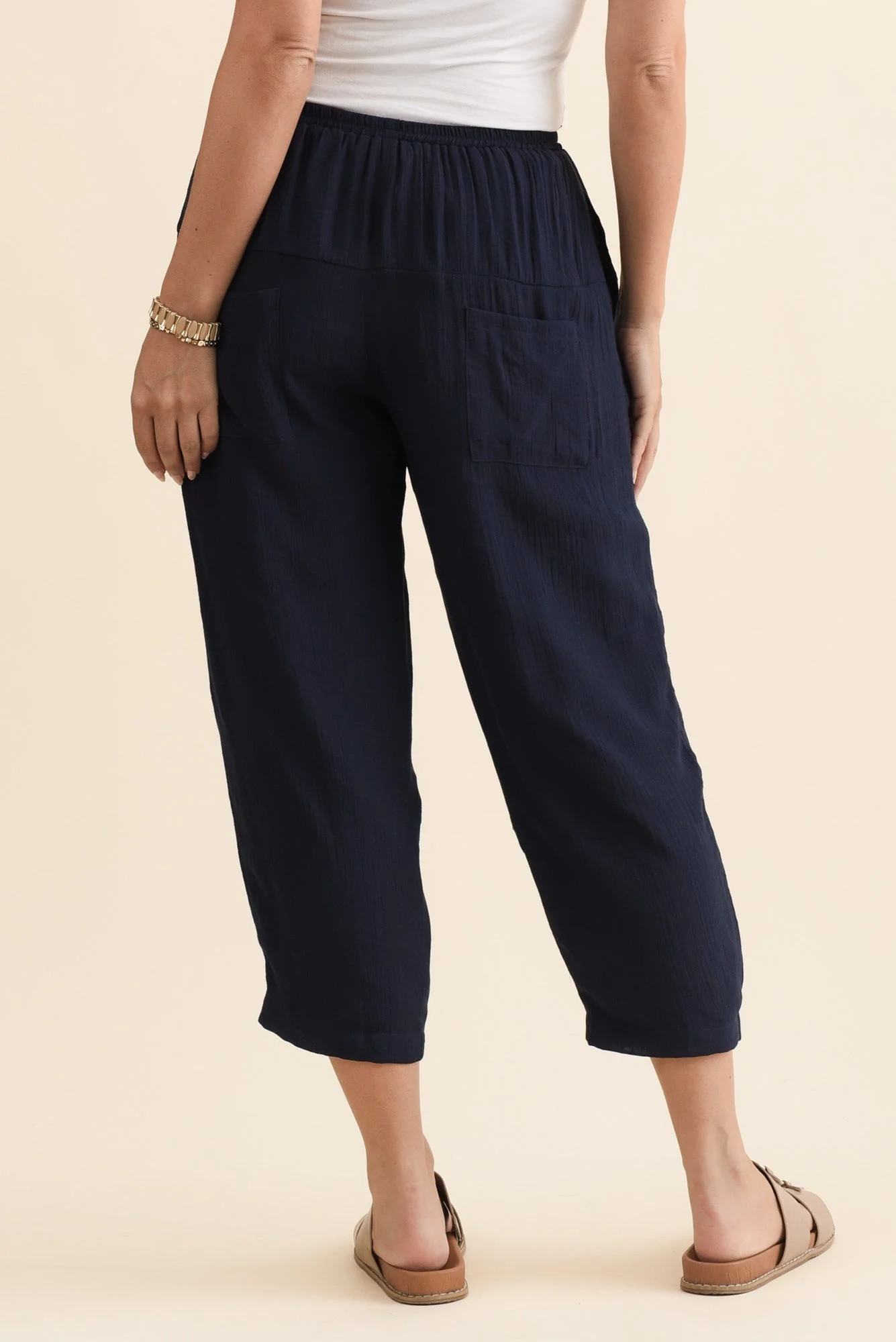 Harden Navy Cotton Blend Pants - Image 4