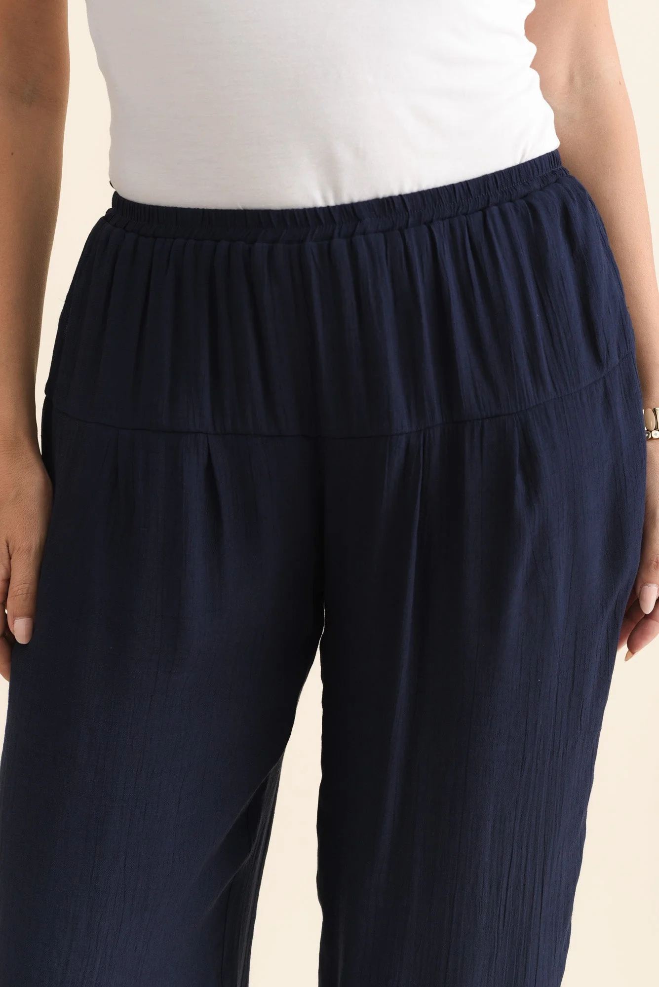 Harden Navy Cotton Blend Pants - Image 5