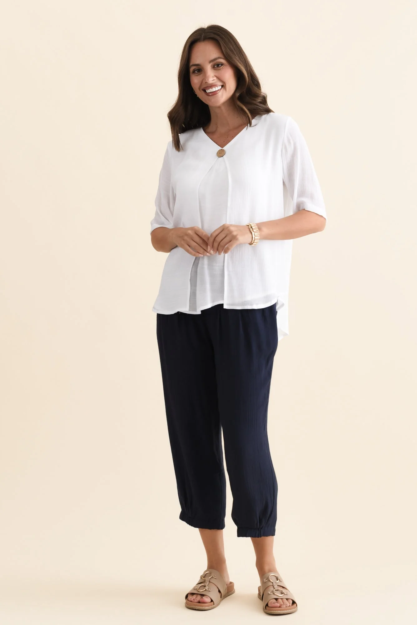 Harden Navy Cotton Blend Pants - Image 6
