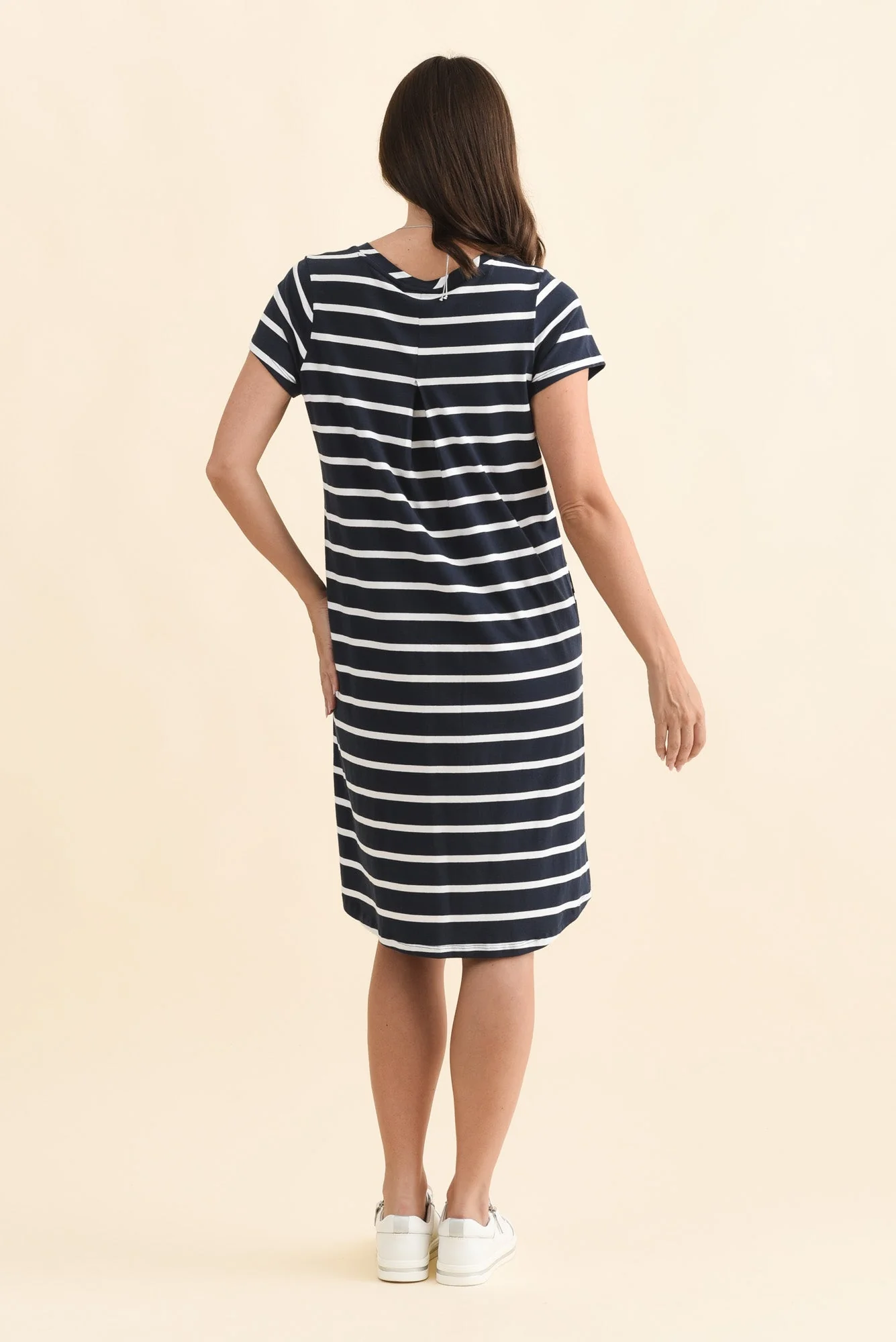 Harley Navy Stripe Cotton Tee Dress - Image 4