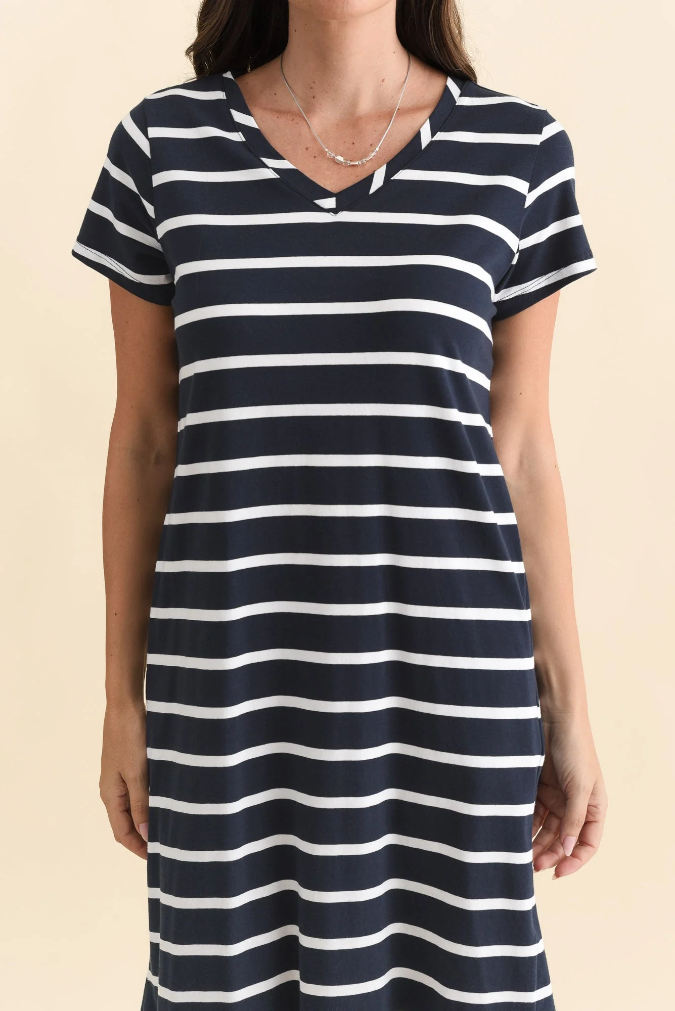 Harley Navy Stripe Cotton Tee Dress - Image 5