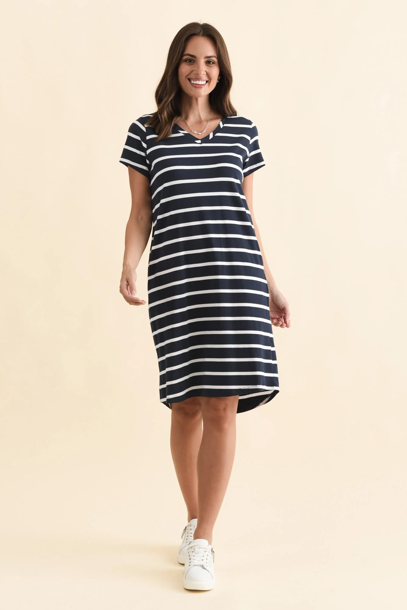 Harley Navy Stripe Cotton Tee Dress - Image 6