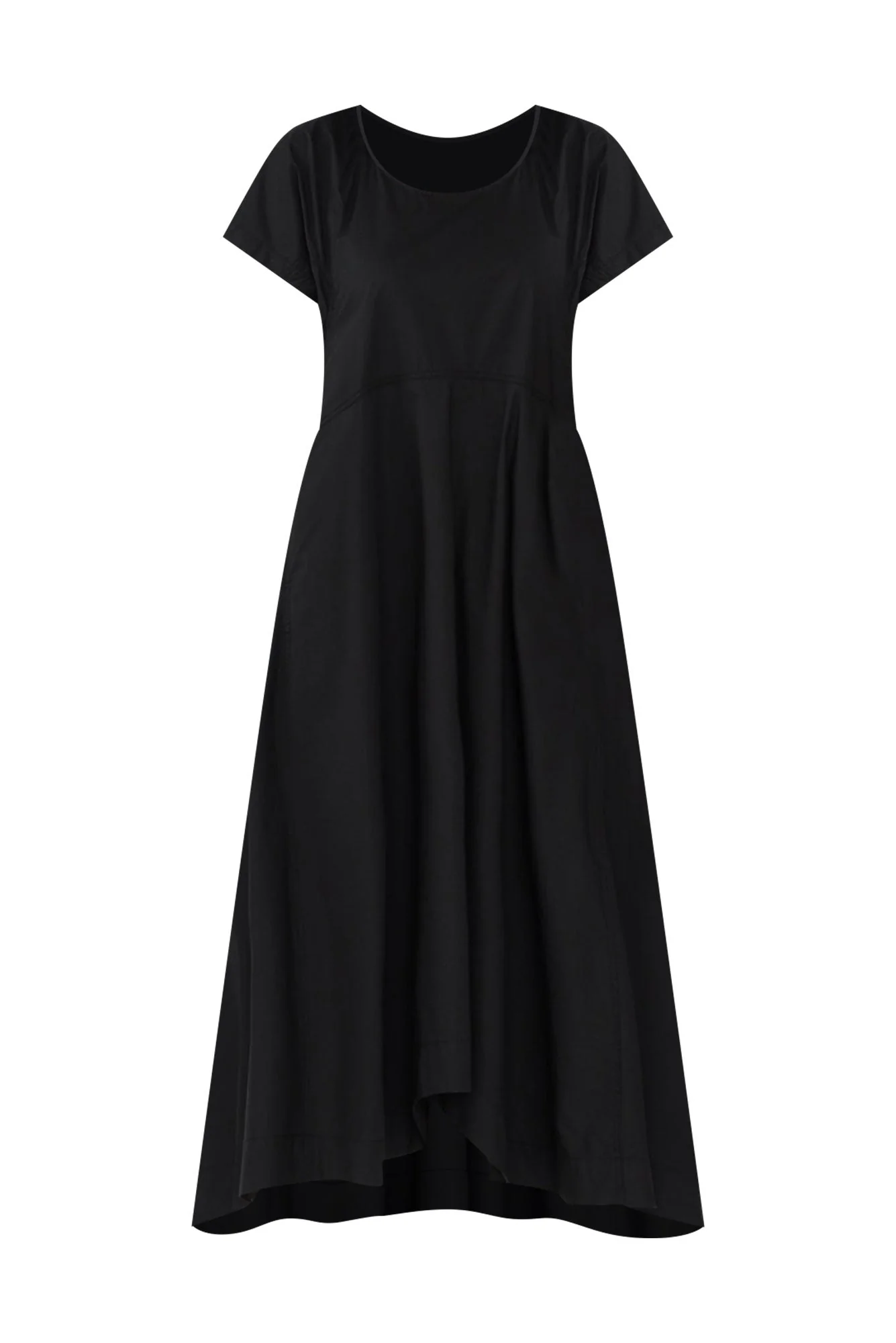 Harlyn Black Cotton Tulip Dress - Image 2