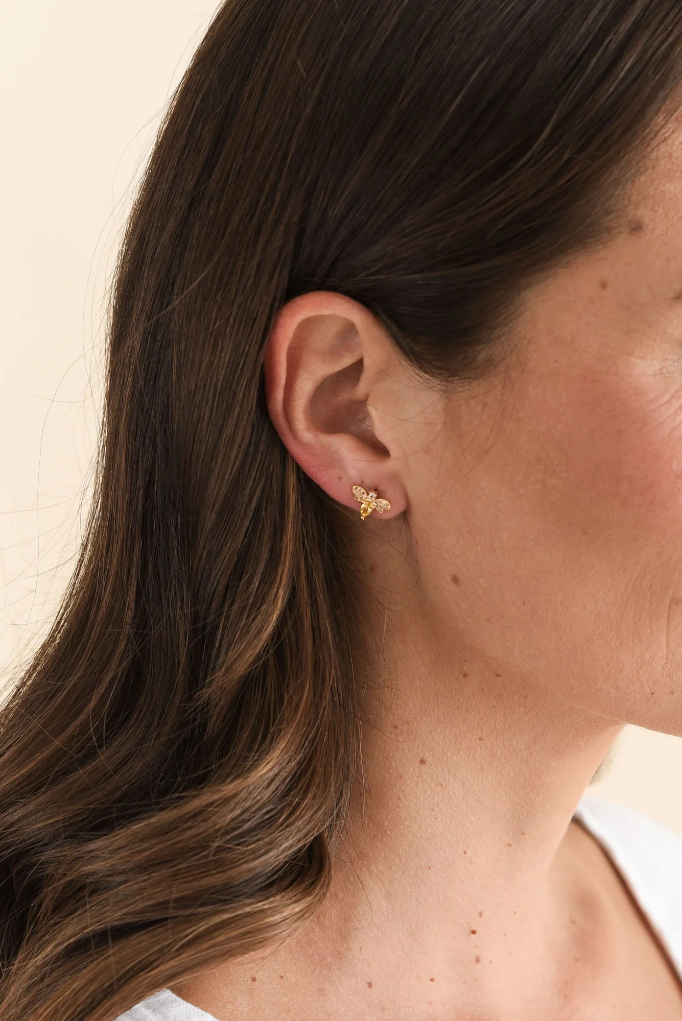 Harmony Yellow Bee Stud Earrings - Image 2