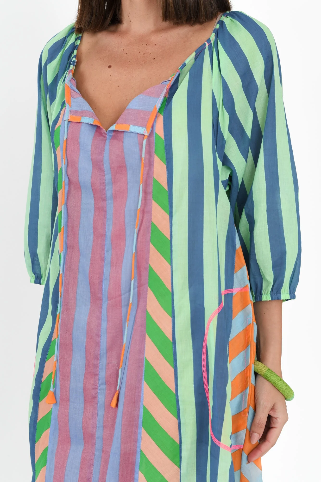 Hattie Blue Stripe Cotton Pocket Dress - Image 5