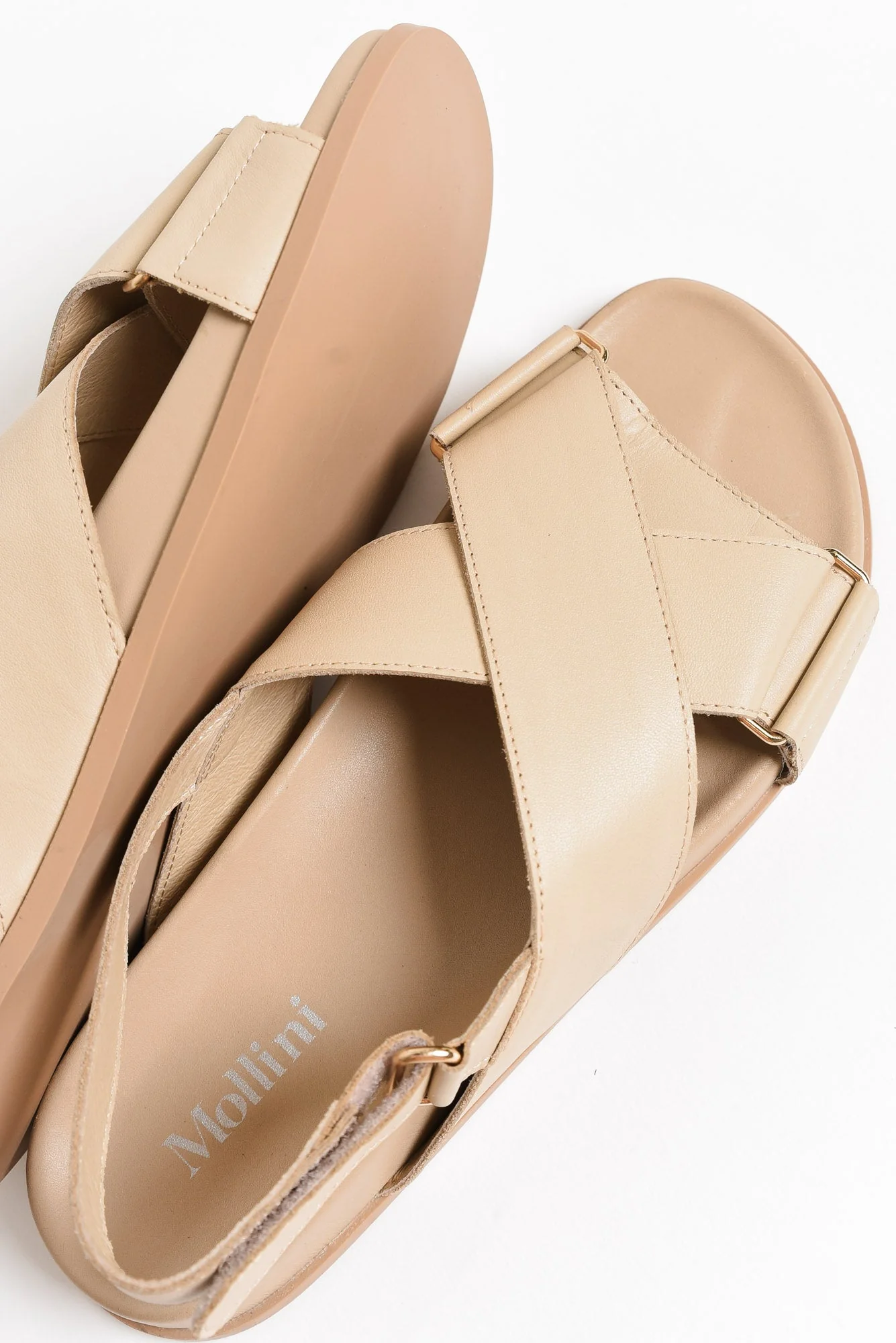 Haylow Stone Leather Crossover Sandal - Image 7