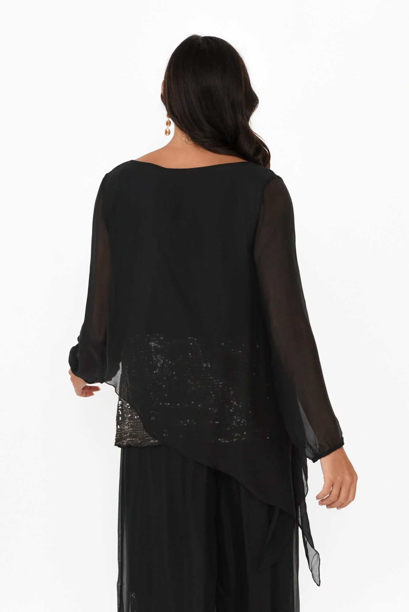 Heathie Black Silk Sequin Top - Image 4