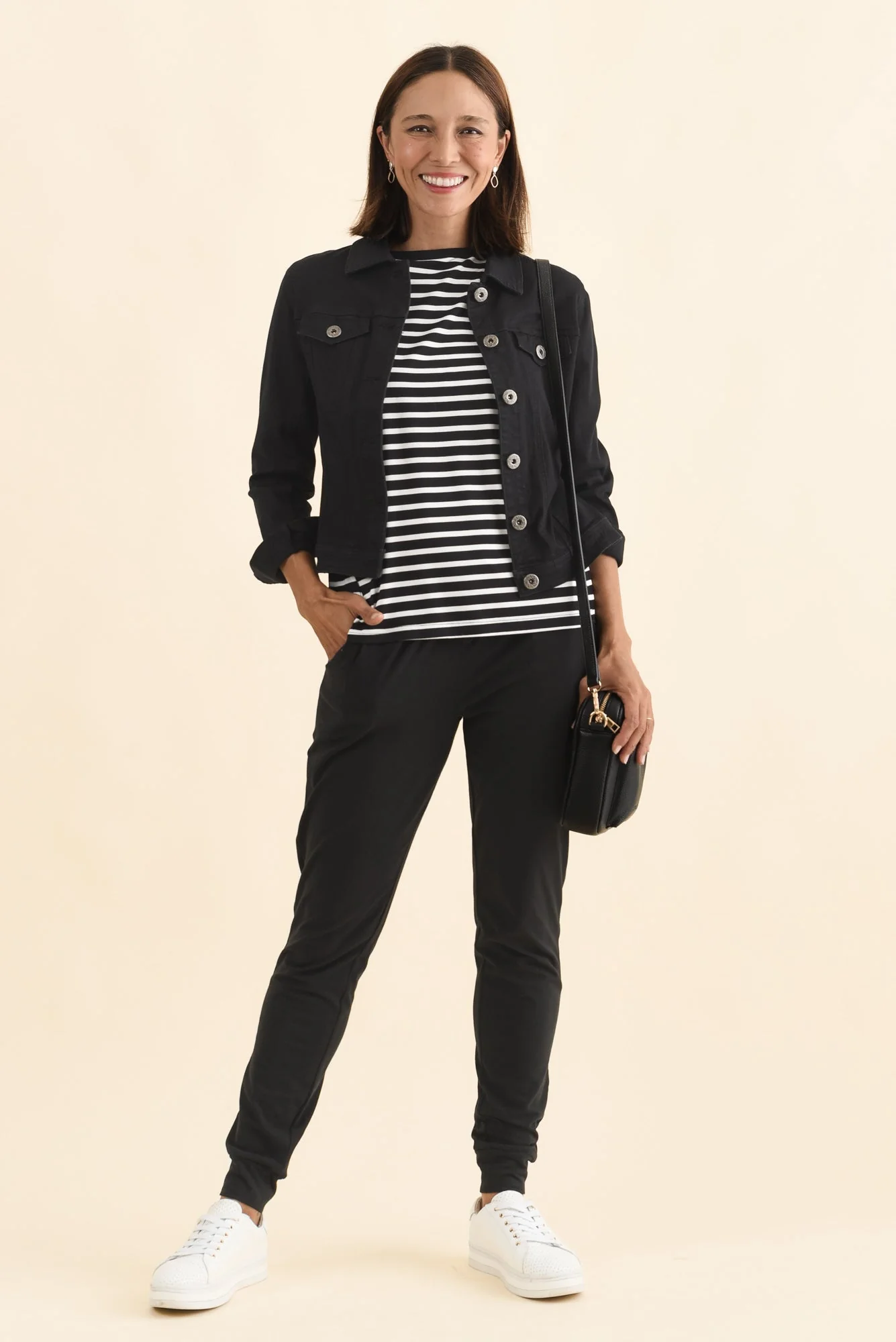 Heidi Black Cuffed Jogger Pants - Image 2