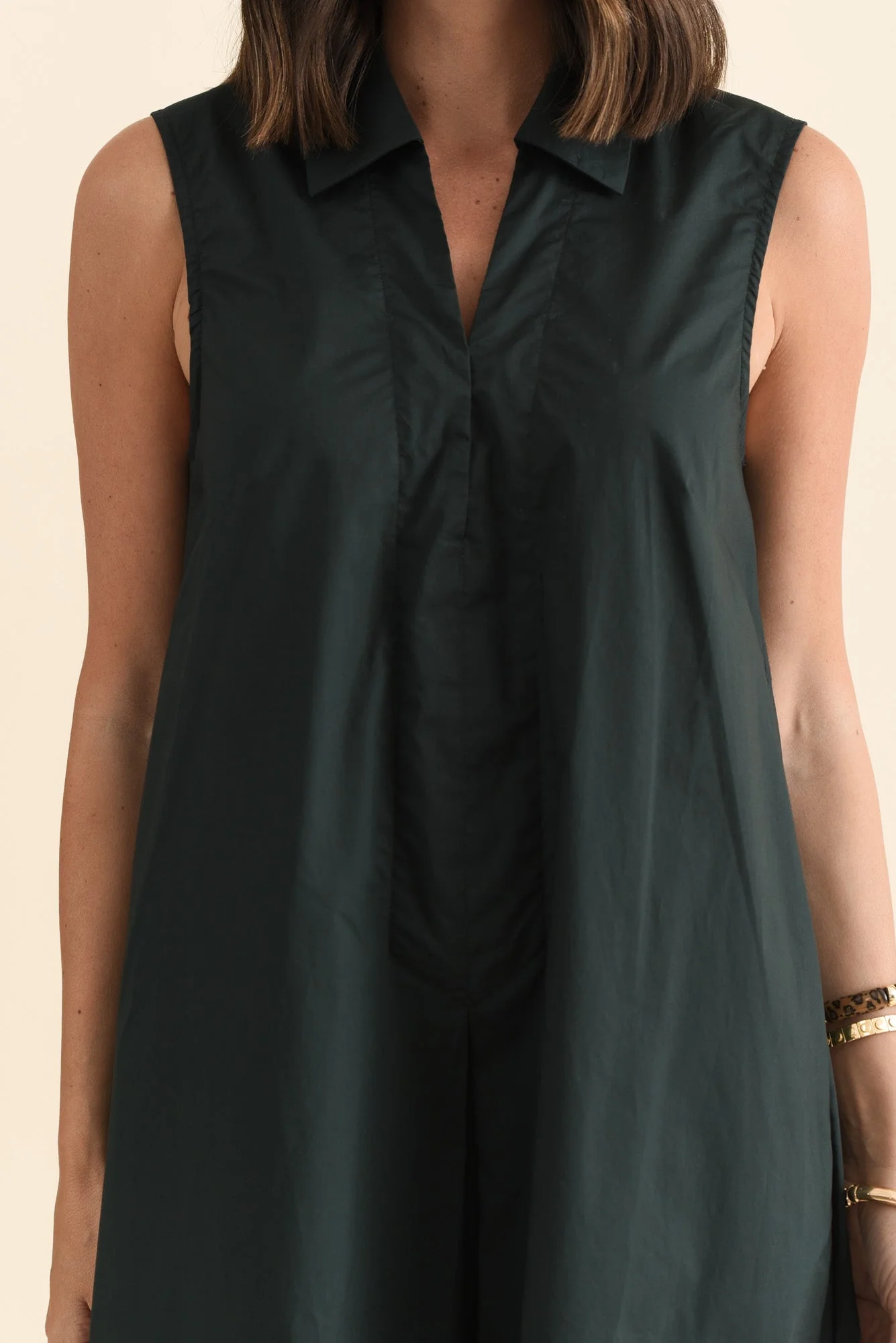 Helena Charcoal Cotton Sleeveless Dress - Image 5