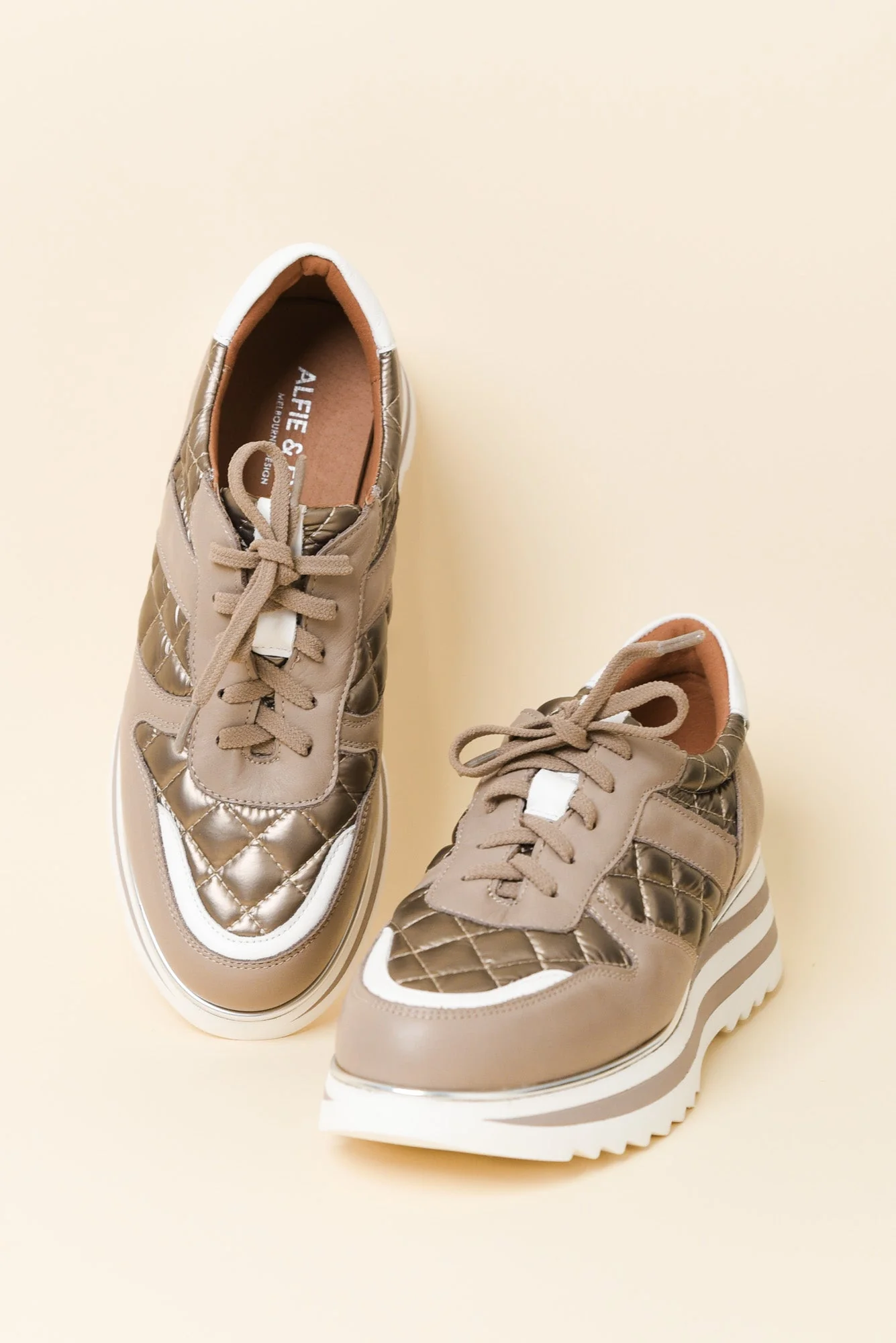 Helena Grey Leather Platform Sneaker - Image 2