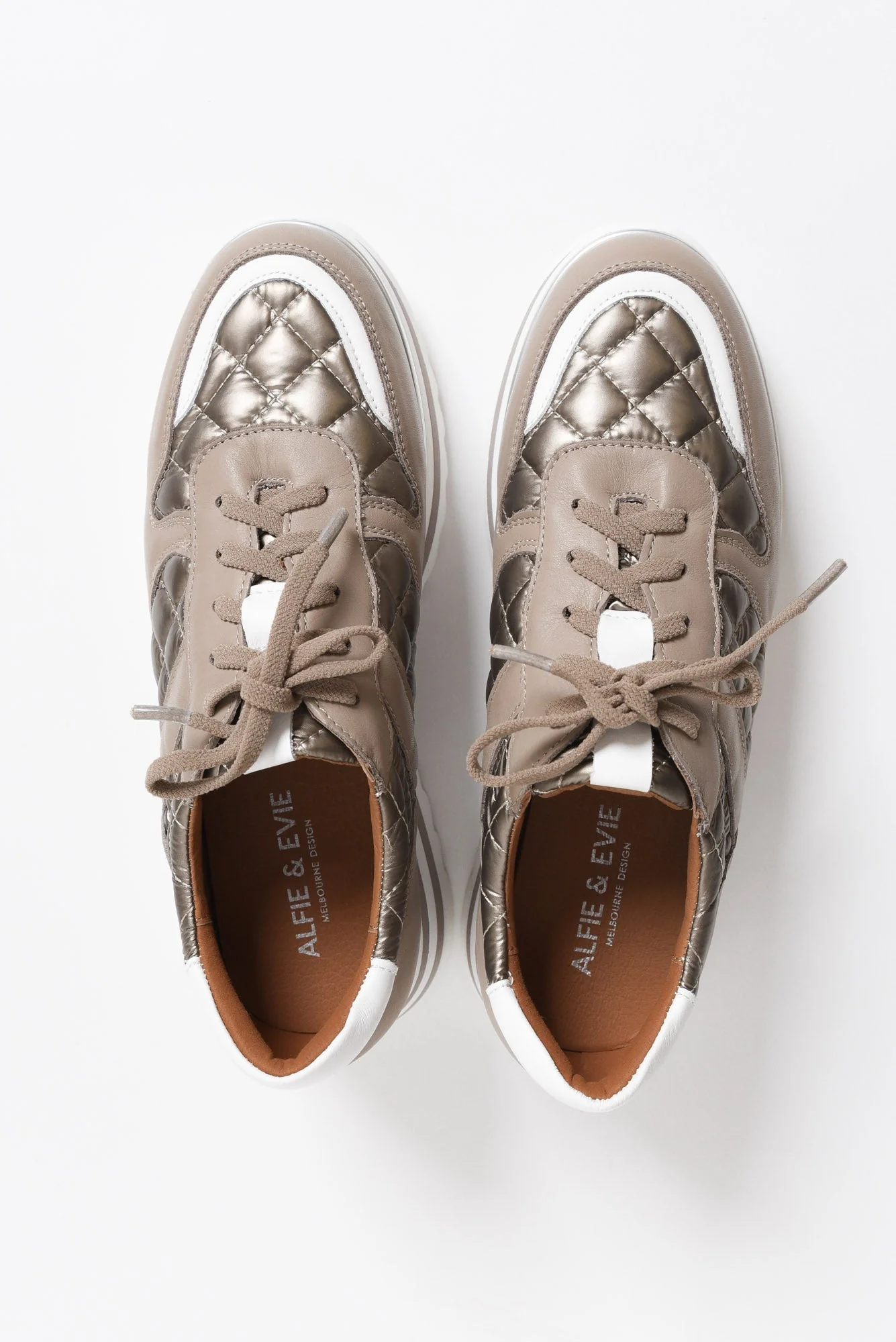 Helena Grey Leather Platform Sneaker - Image 5