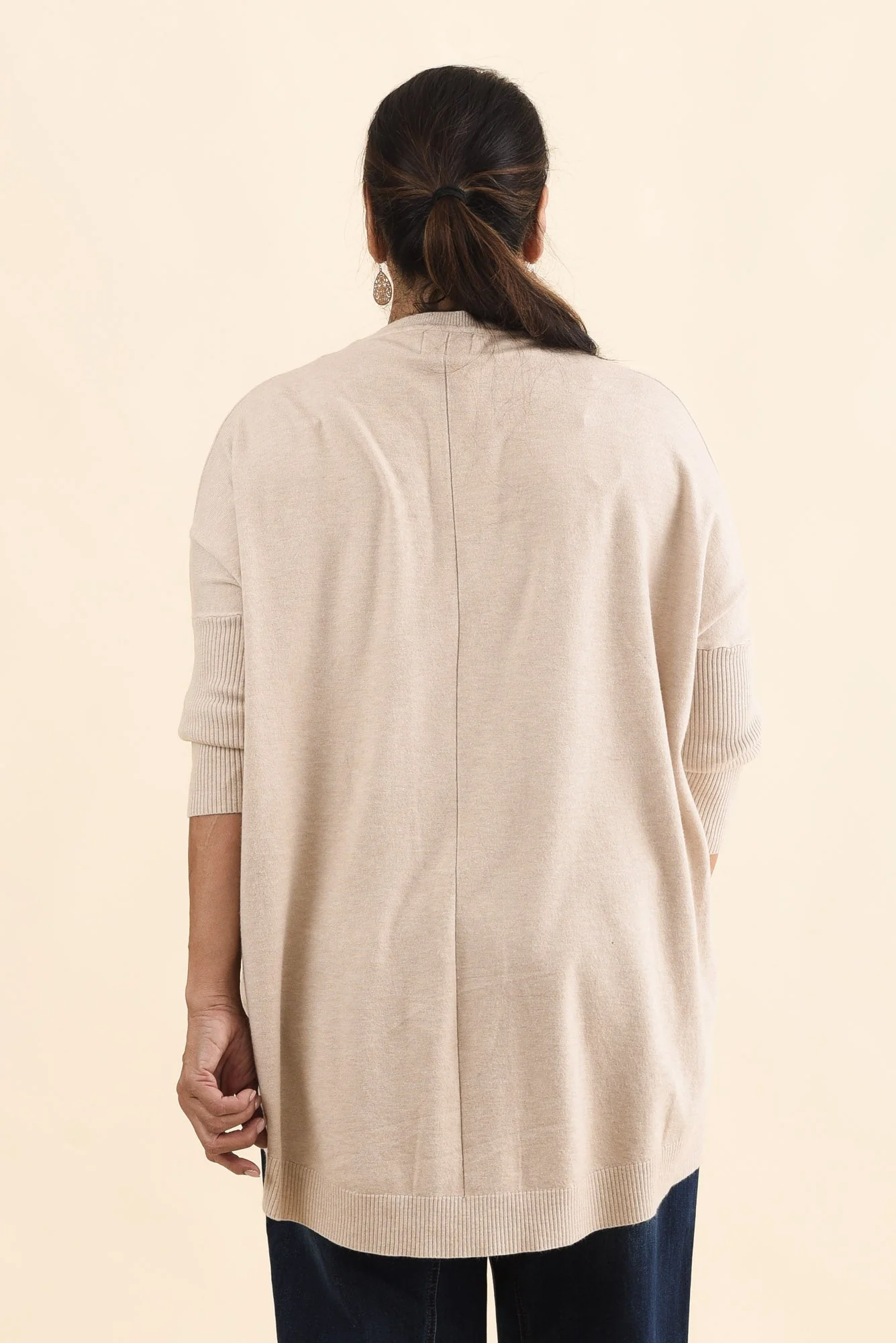Helsinki Beige Knit Pocket Sweater - Image 11