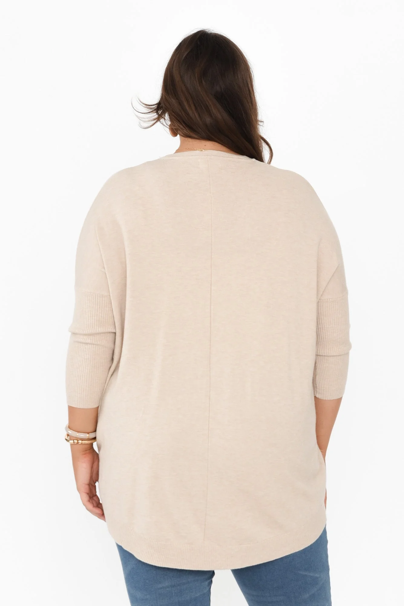Helsinki Beige Knit Pocket Sweater - Image 15