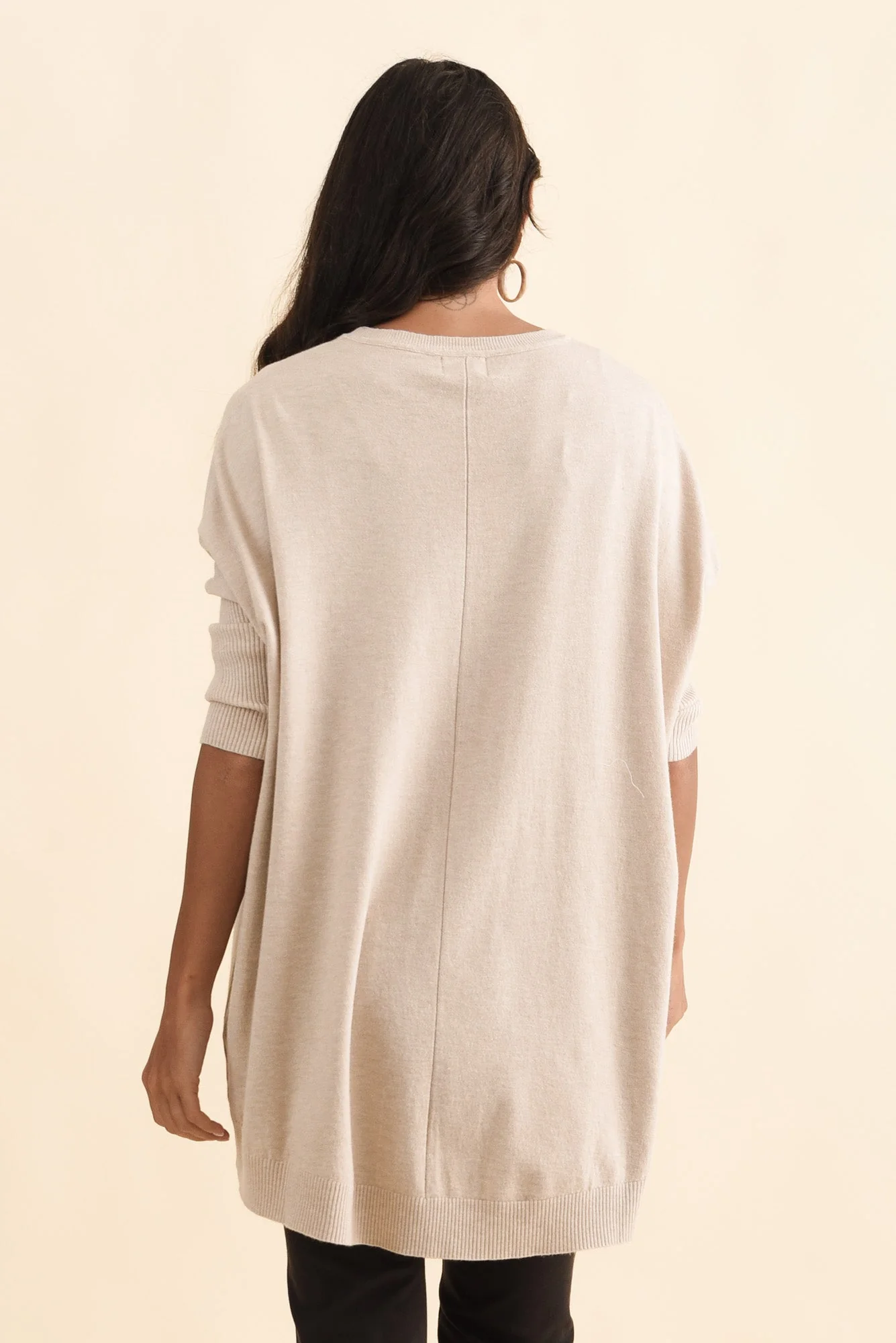 Helsinki Beige Knit Pocket Sweater - Image 5