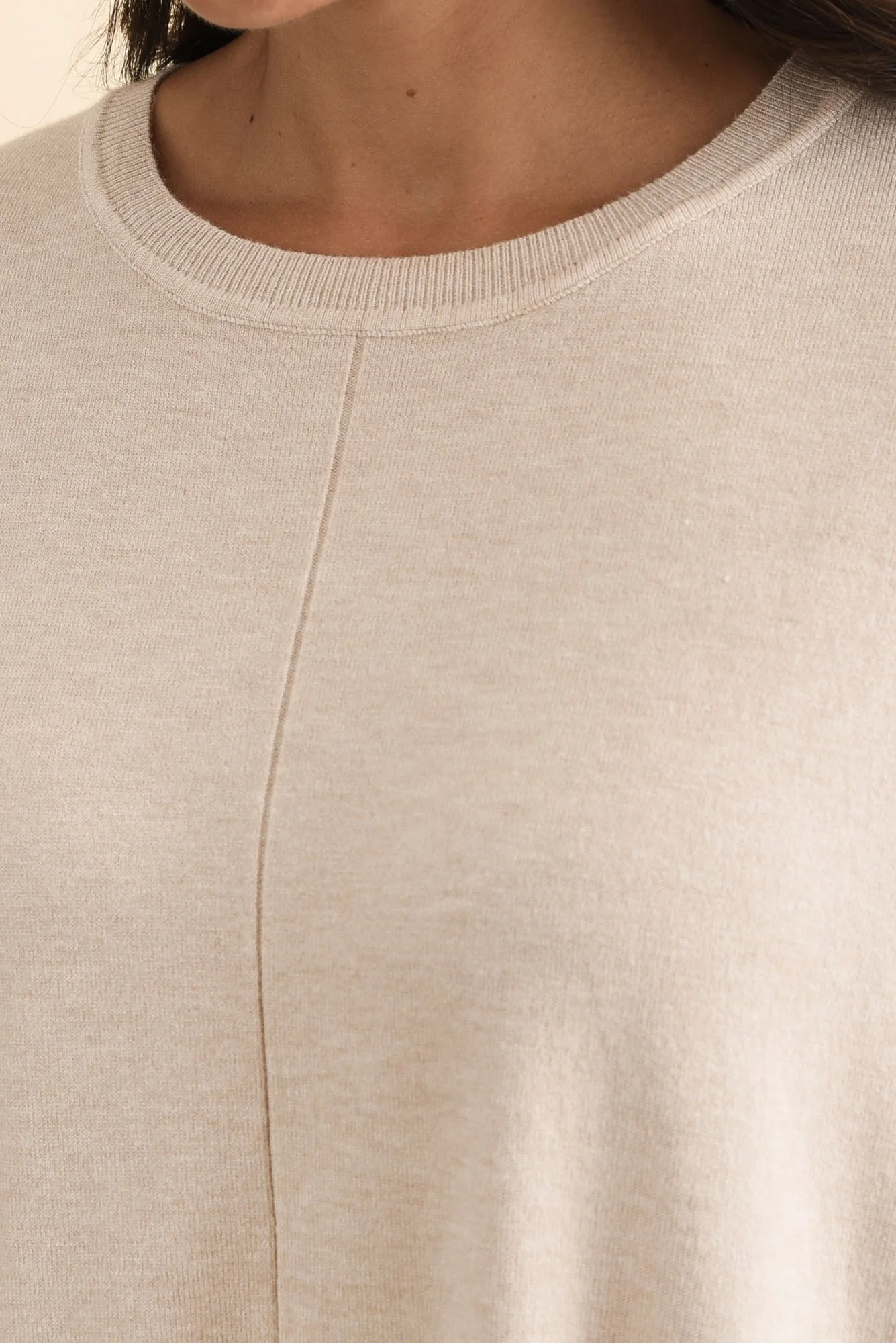 Helsinki Beige Knit Pocket Sweater - Image 6