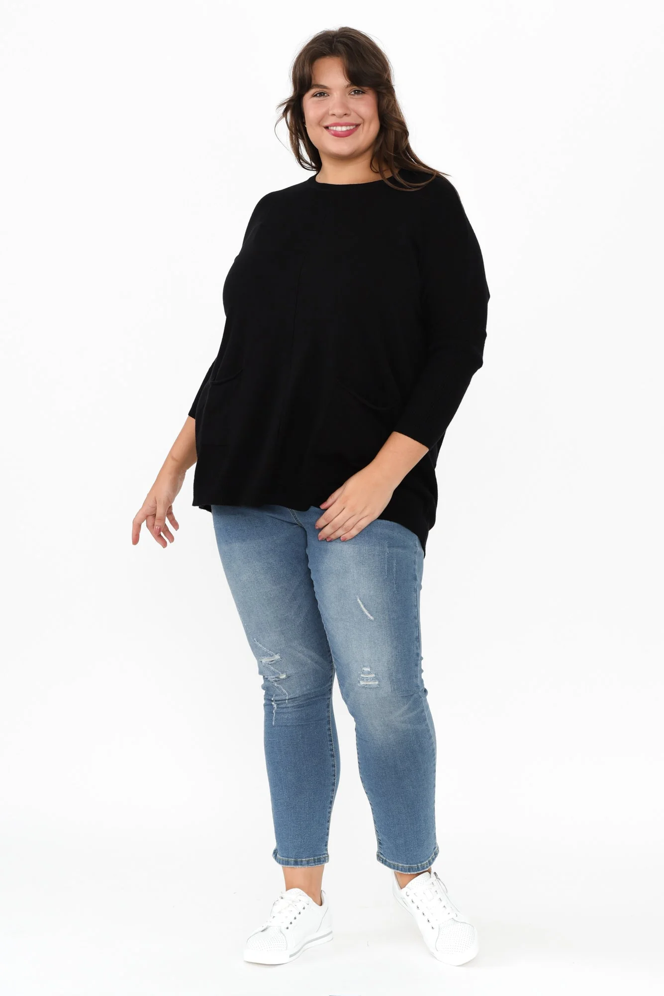 Helsinki Black Knit Pocket Sweater - Image 13