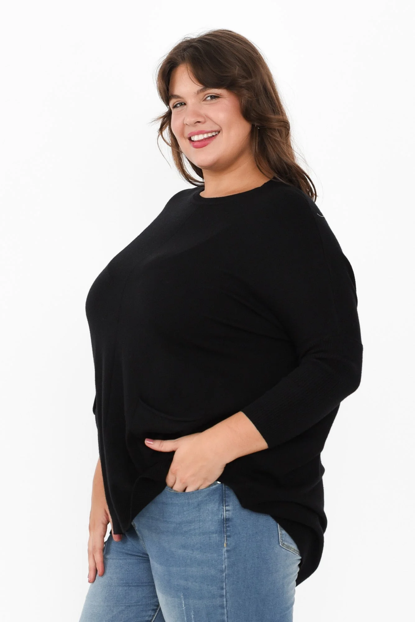 Helsinki Black Knit Pocket Sweater - Image 14