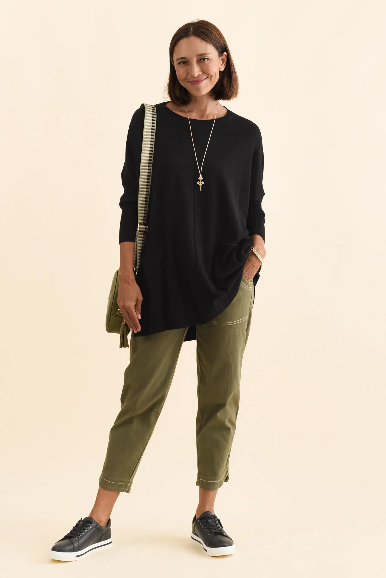 Helsinki Black Knit Pocket Sweater - Image 3