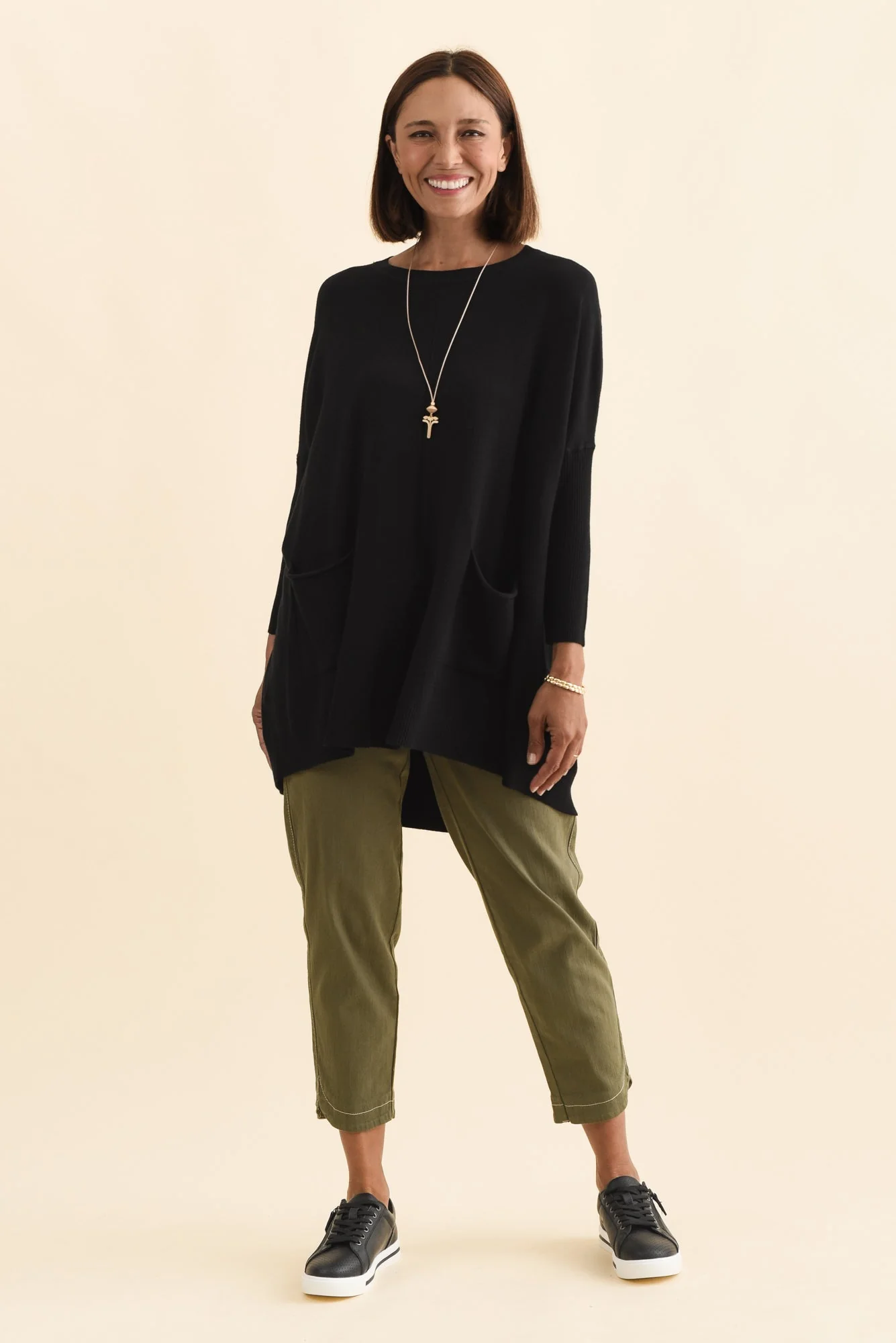 Helsinki Black Knit Pocket Sweater - Image 7