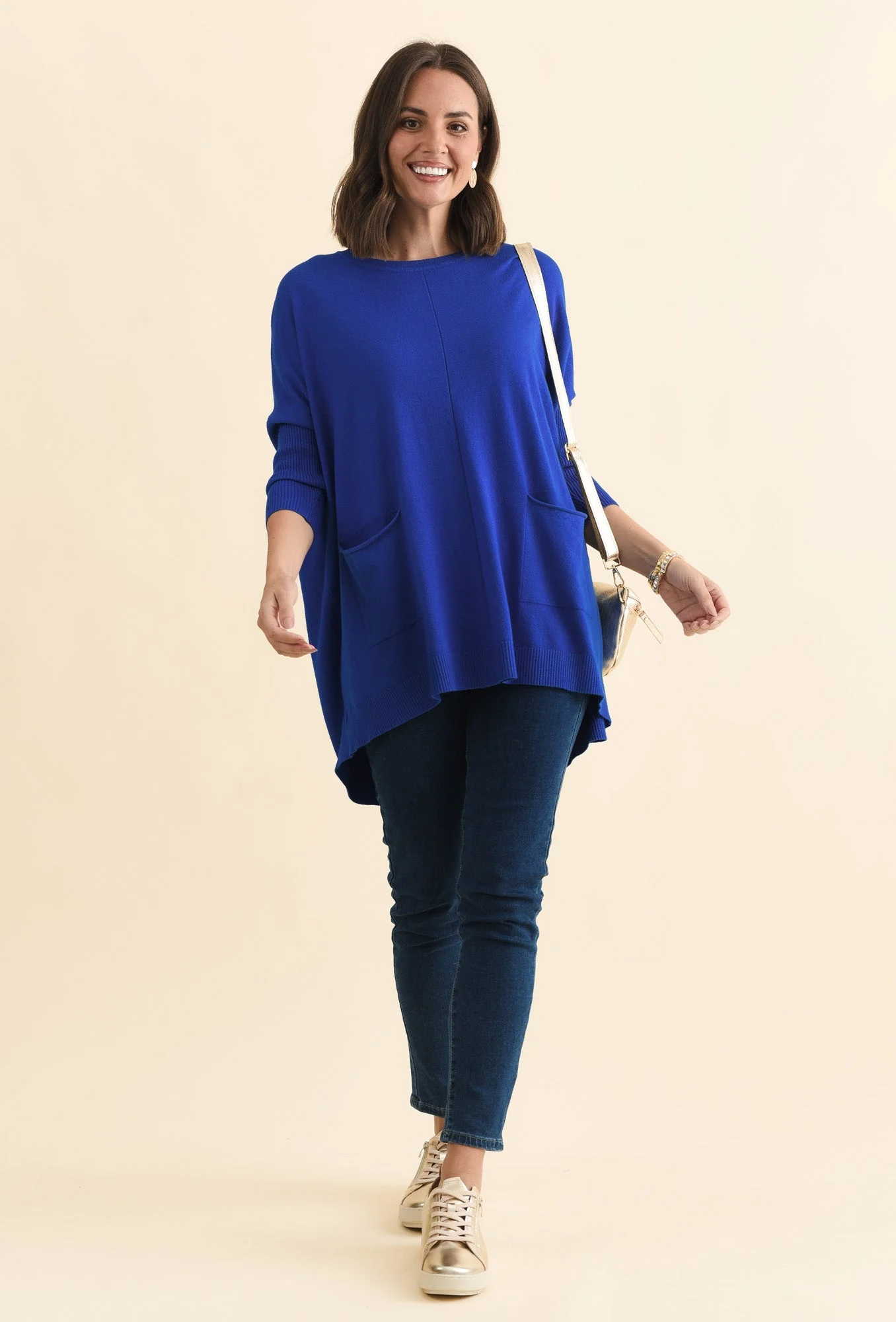 Helsinki Cobalt Knit Pocket Jumper - Image 2