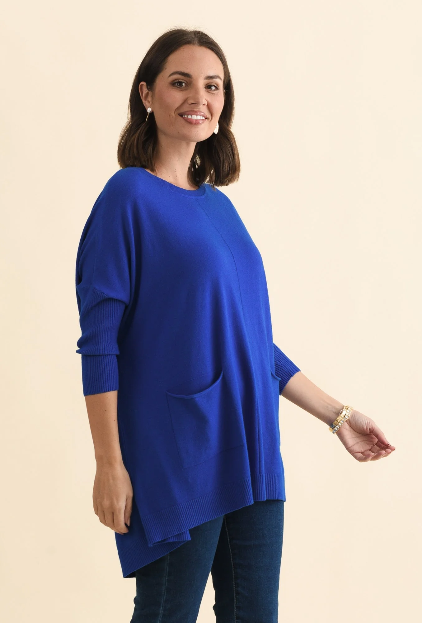 Helsinki Cobalt Knit Pocket Jumper - Image 3