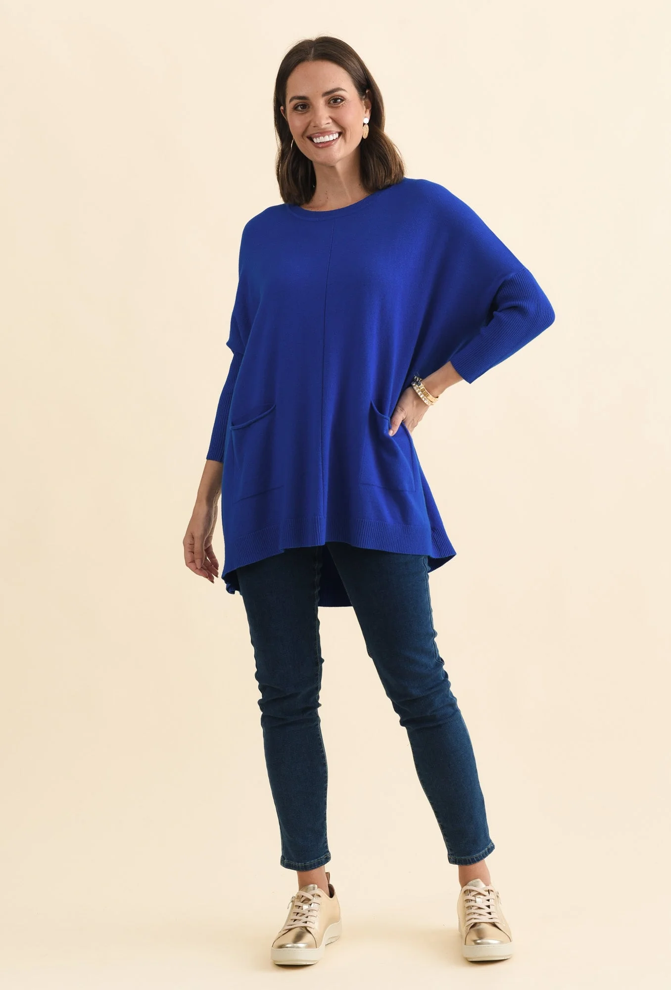 Helsinki Cobalt Knit Pocket Jumper - Image 6