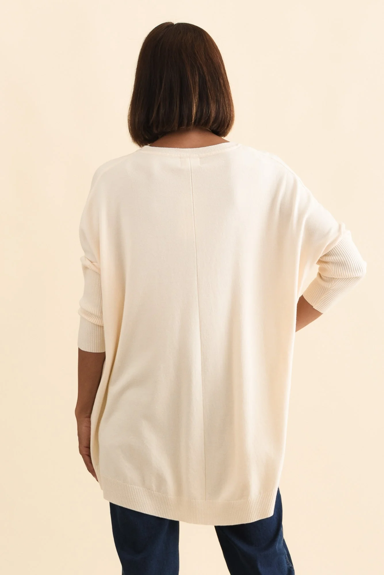 Helsinki Cream Knit Pocket Sweater - Image 5