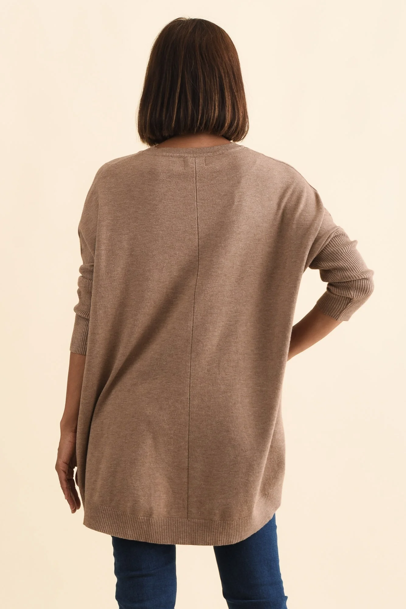 Helsinki Mocha Knit Pocket Sweater - Image 5
