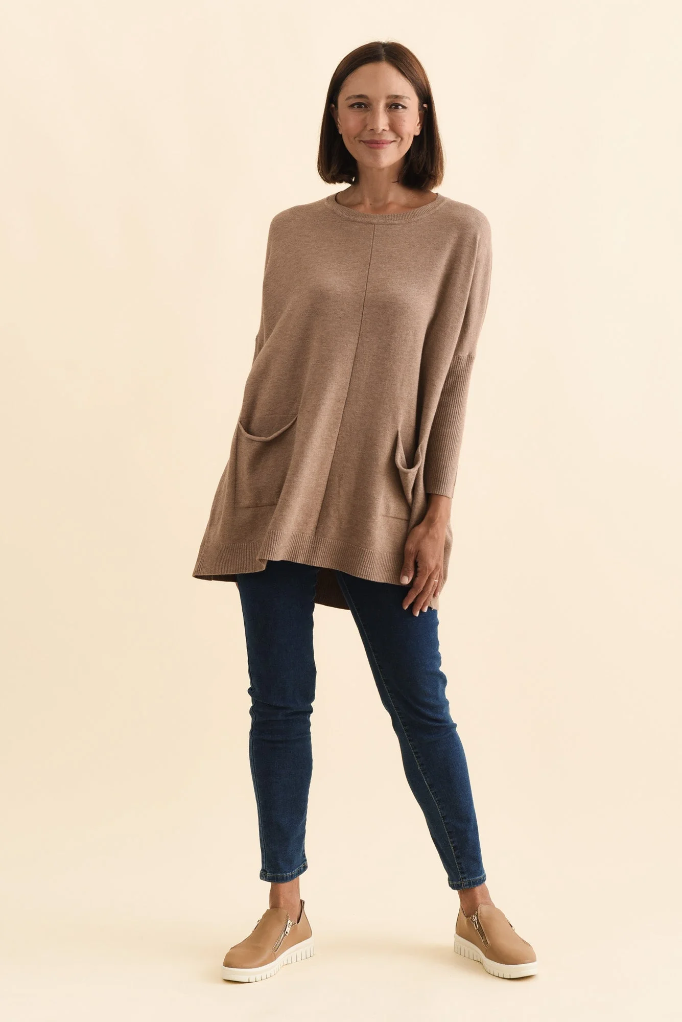 Helsinki Mocha Knit Pocket Sweater - Image 7