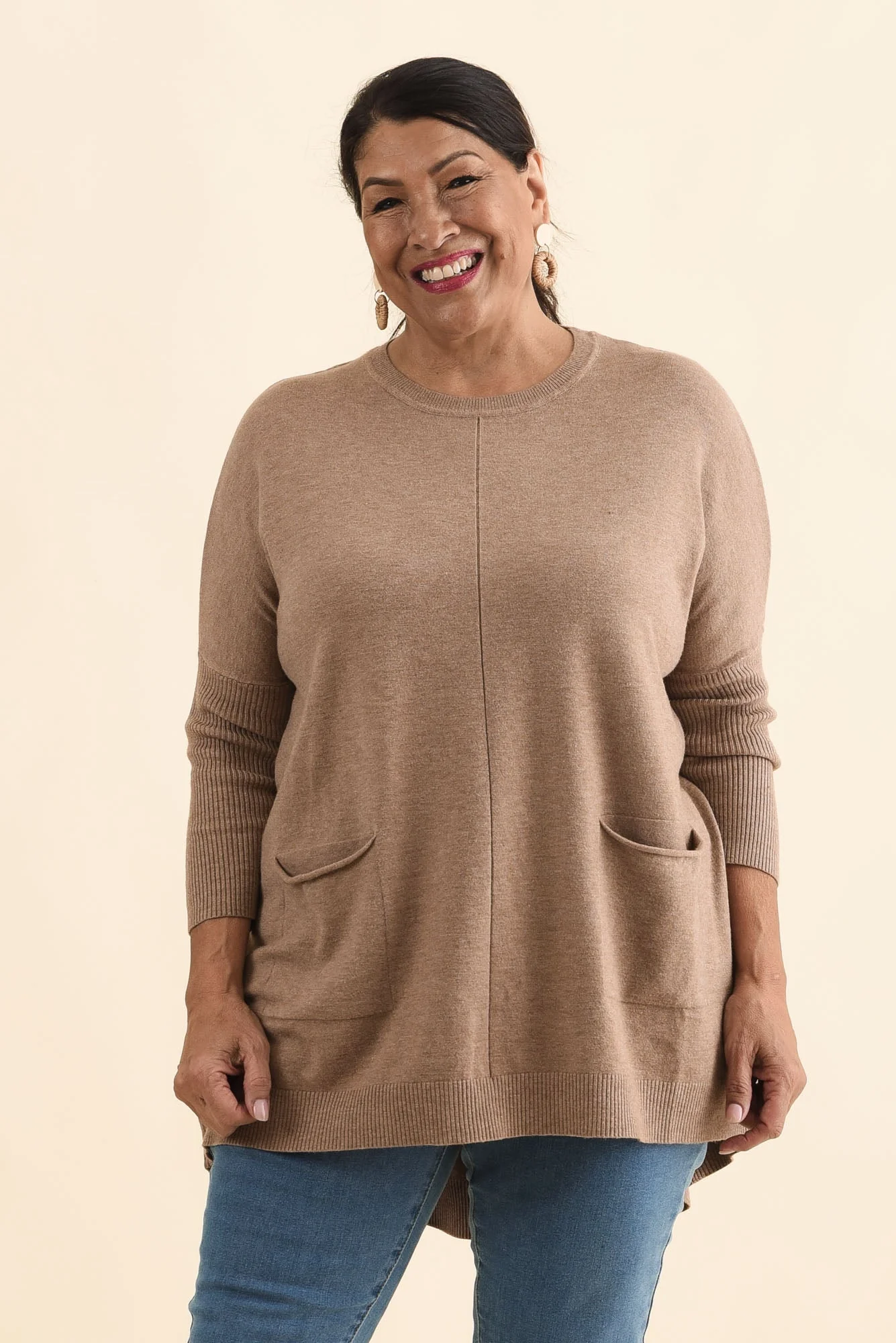 Helsinki Mocha Knit Pocket Sweater - Image 8